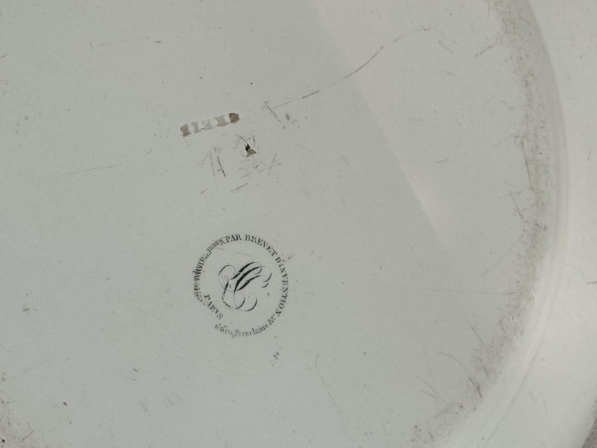 Black Transferware Plate, Bordeaux