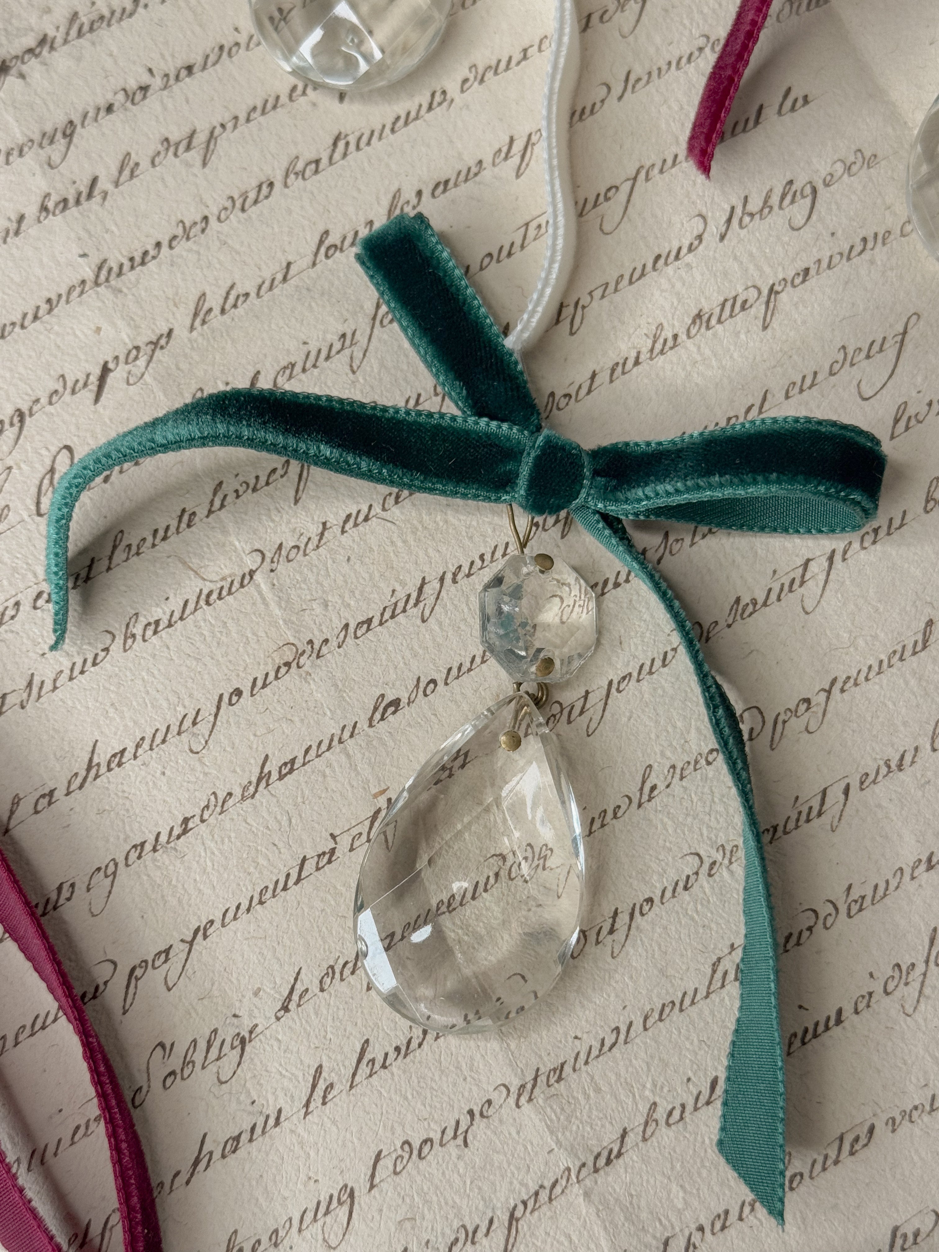 Antique French Crystal Ornament — Medium