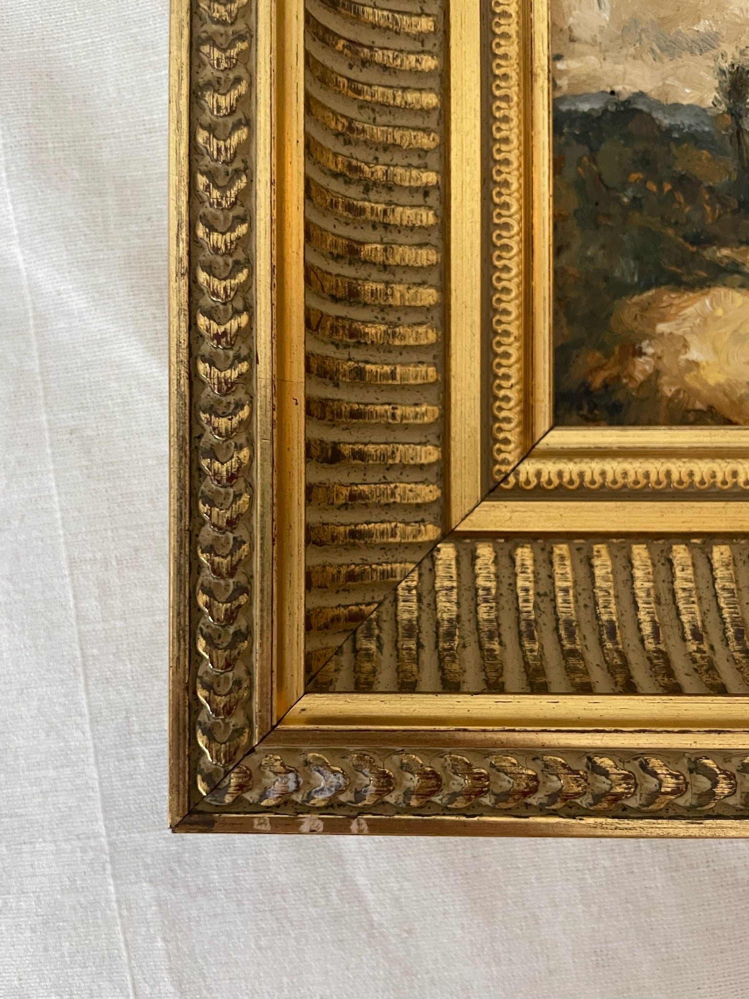 Antique Petite Plein-Air Landscape, oil on wood panel