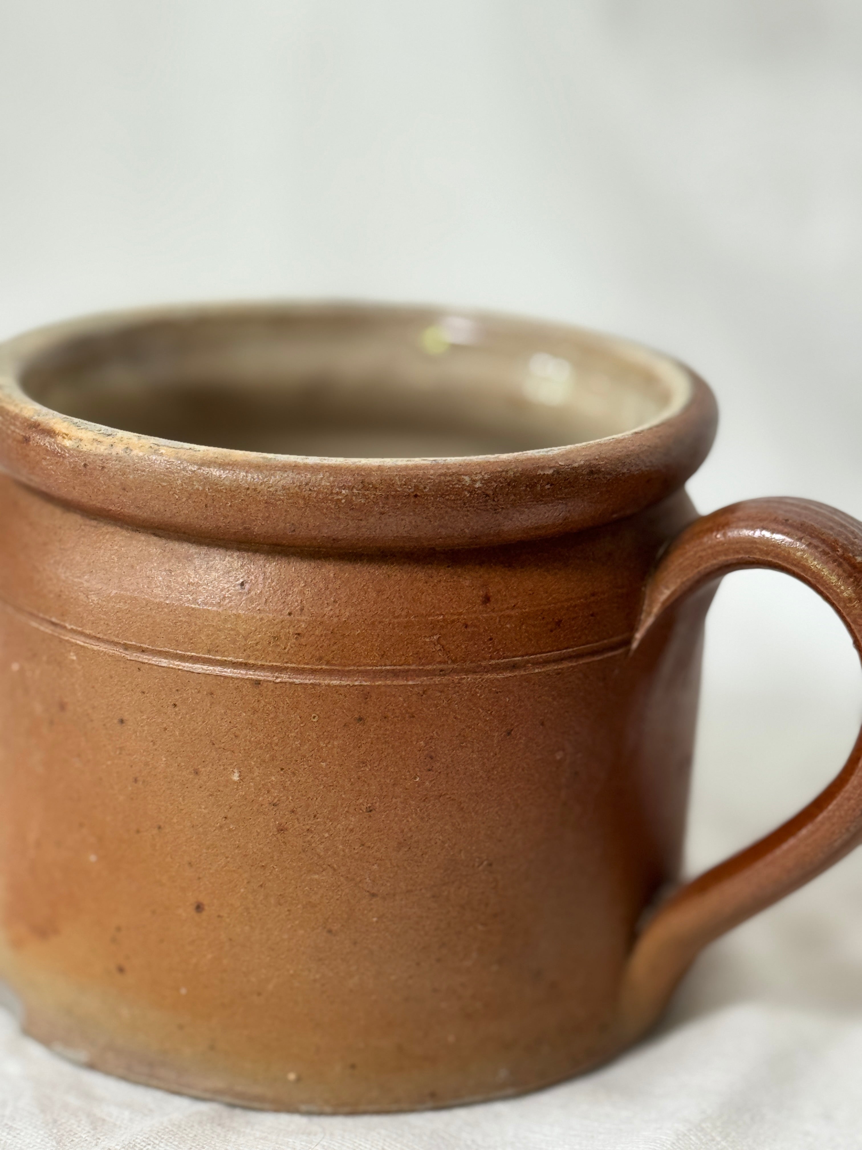 Vintage French Confit Pot, Ribbed Handle