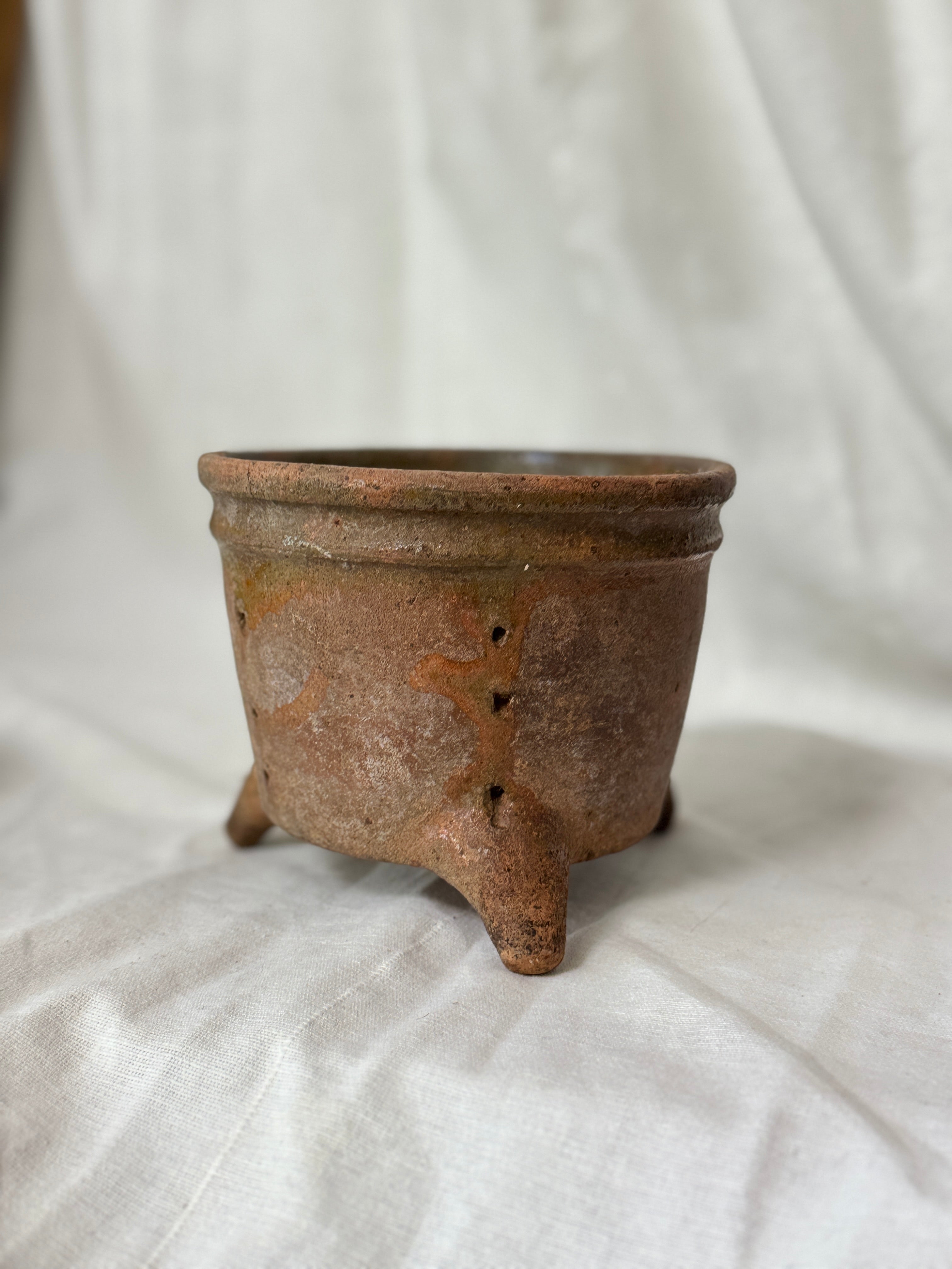 Antique French Terracotta Faisselle on Legs