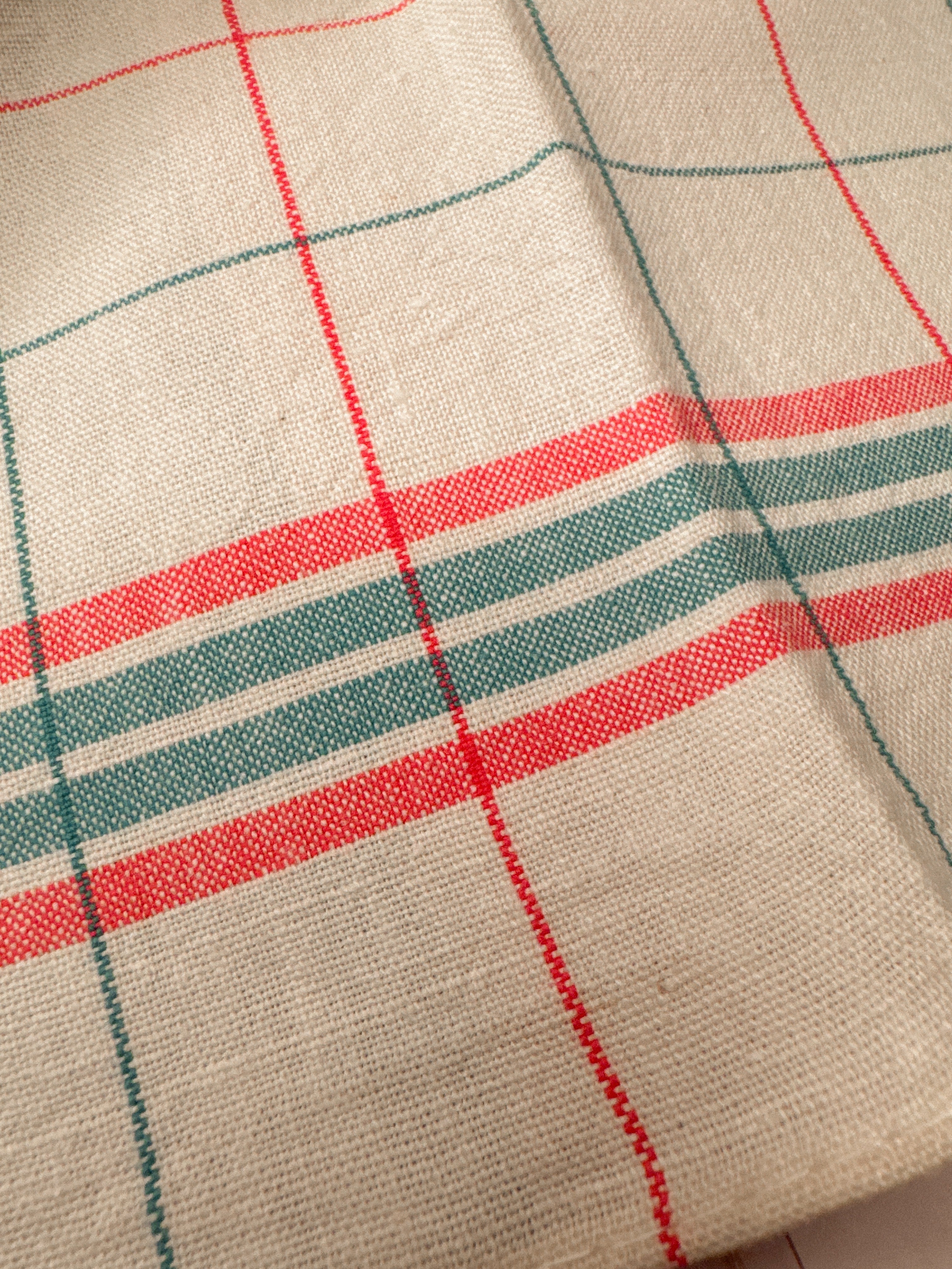 Set of 2 French Linen Torchons, Circa 1940s