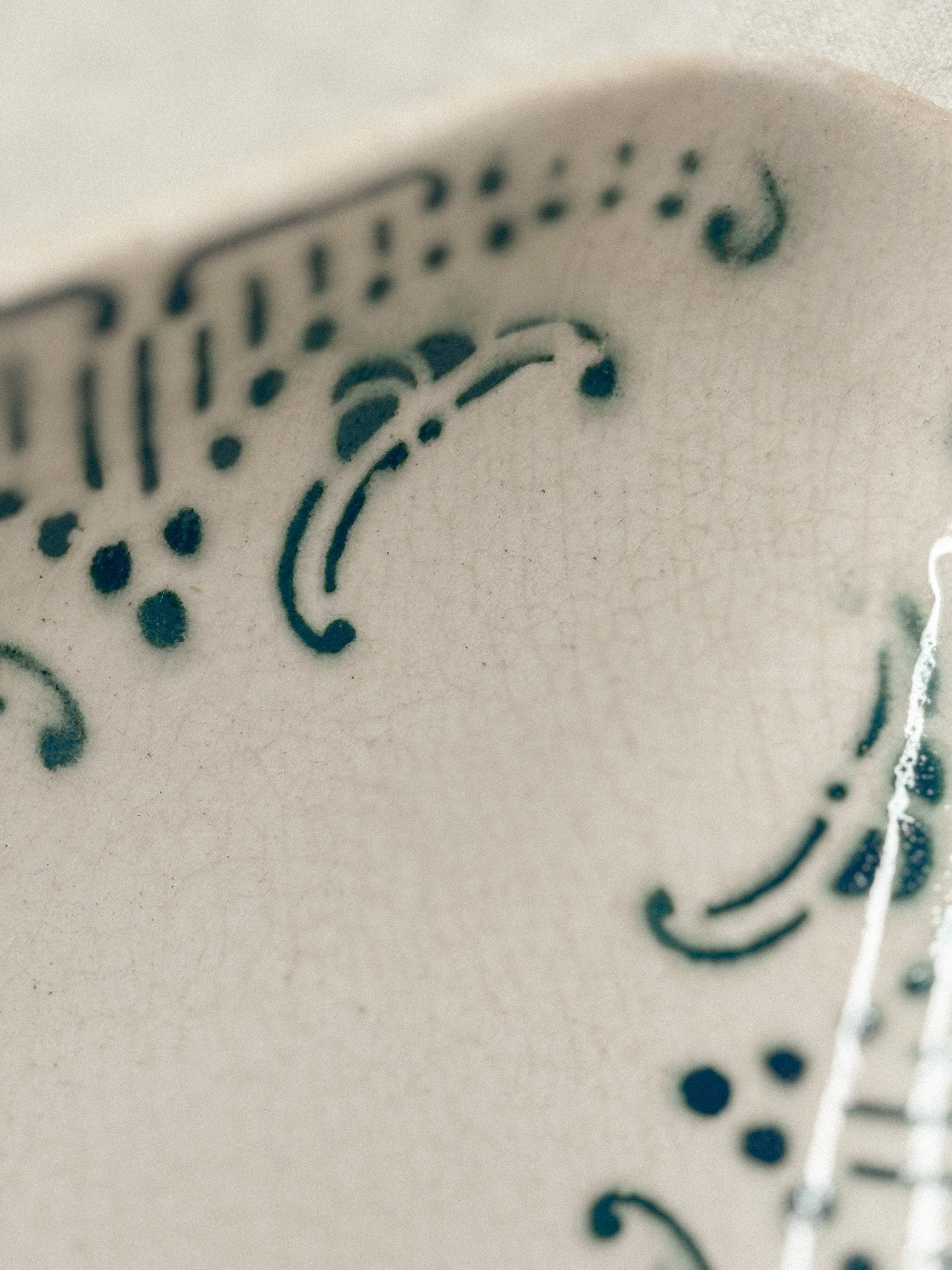 Green Transferware Ravier