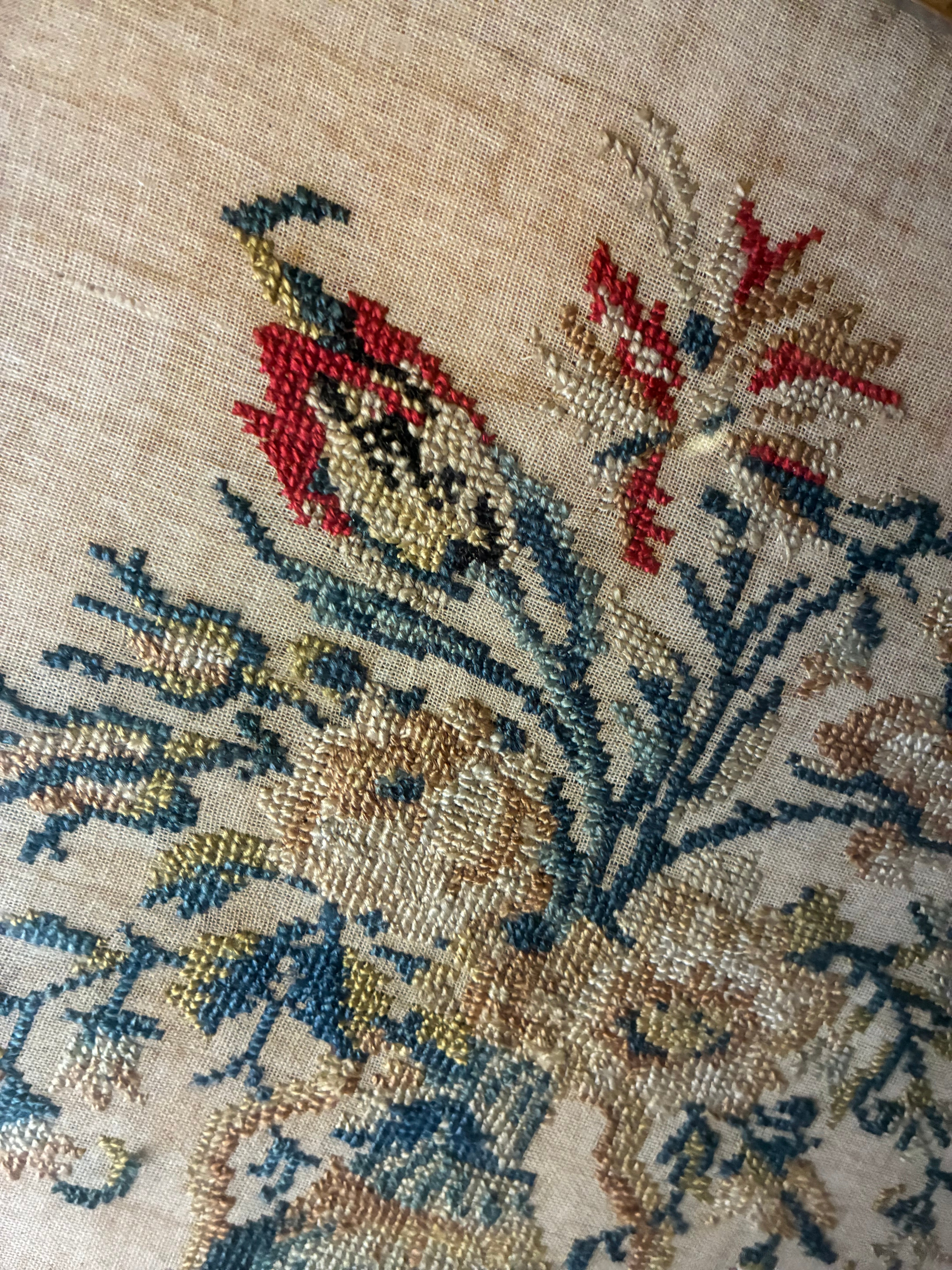 19th Century French Floral Needlework, Lyon Frame