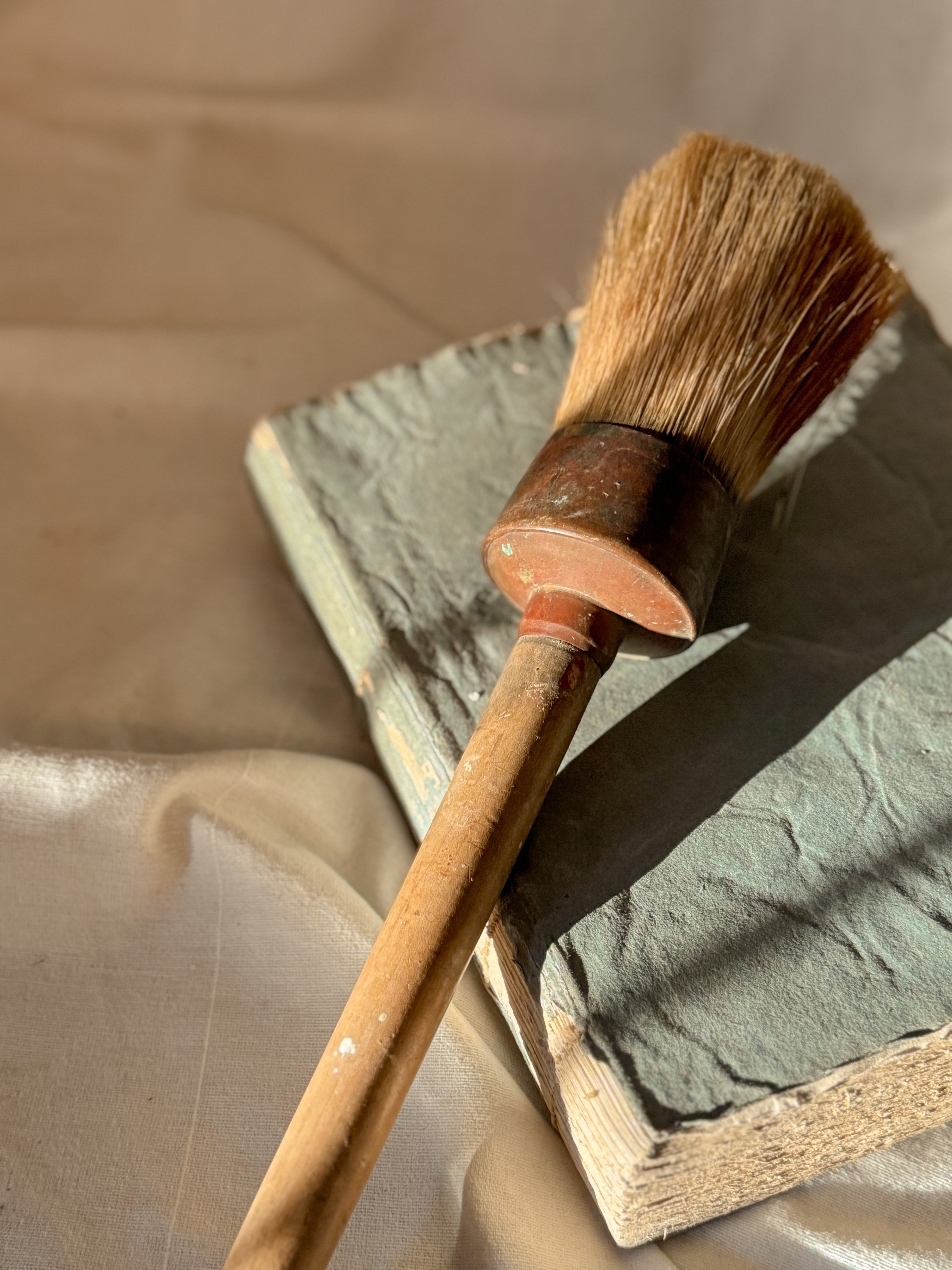 Antique French Painter's Brush, Copper Ferrule, 19th Century (Large)