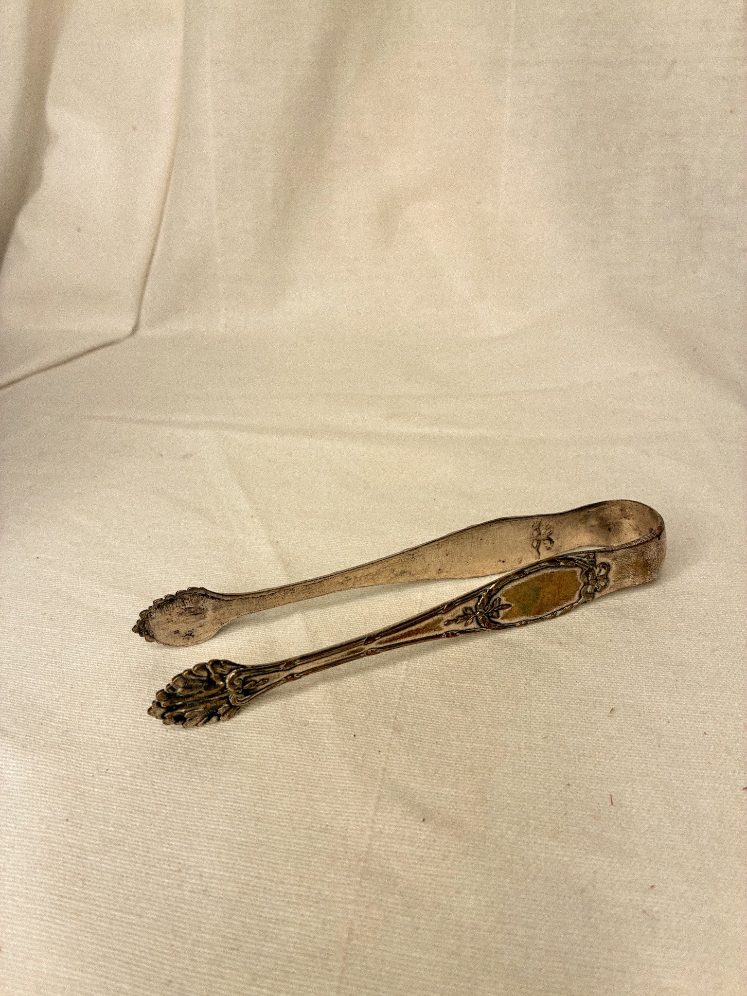 Antique French Silverplate Sugar Tongs