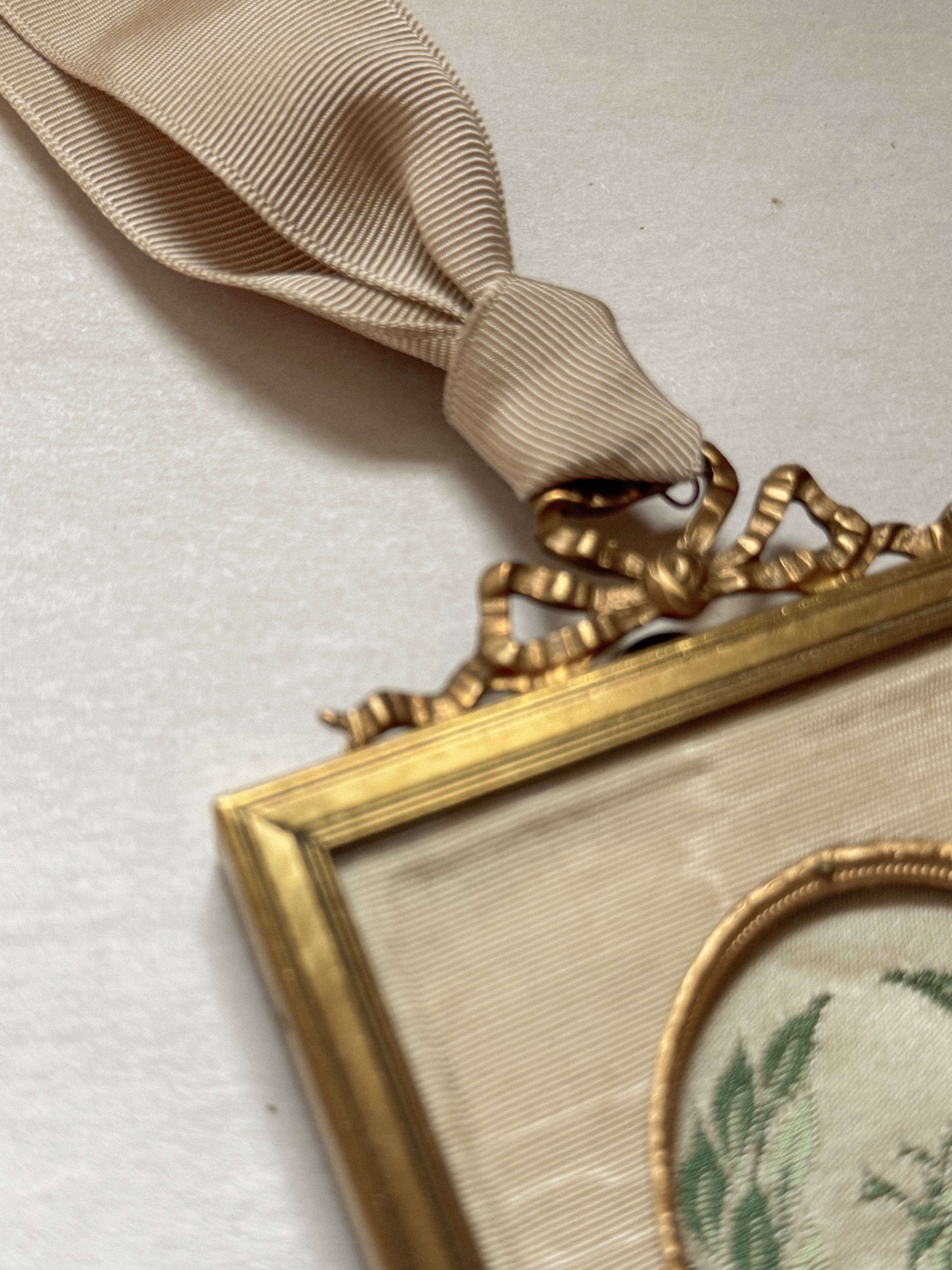 Antique Silk Moiré Frame Ornament