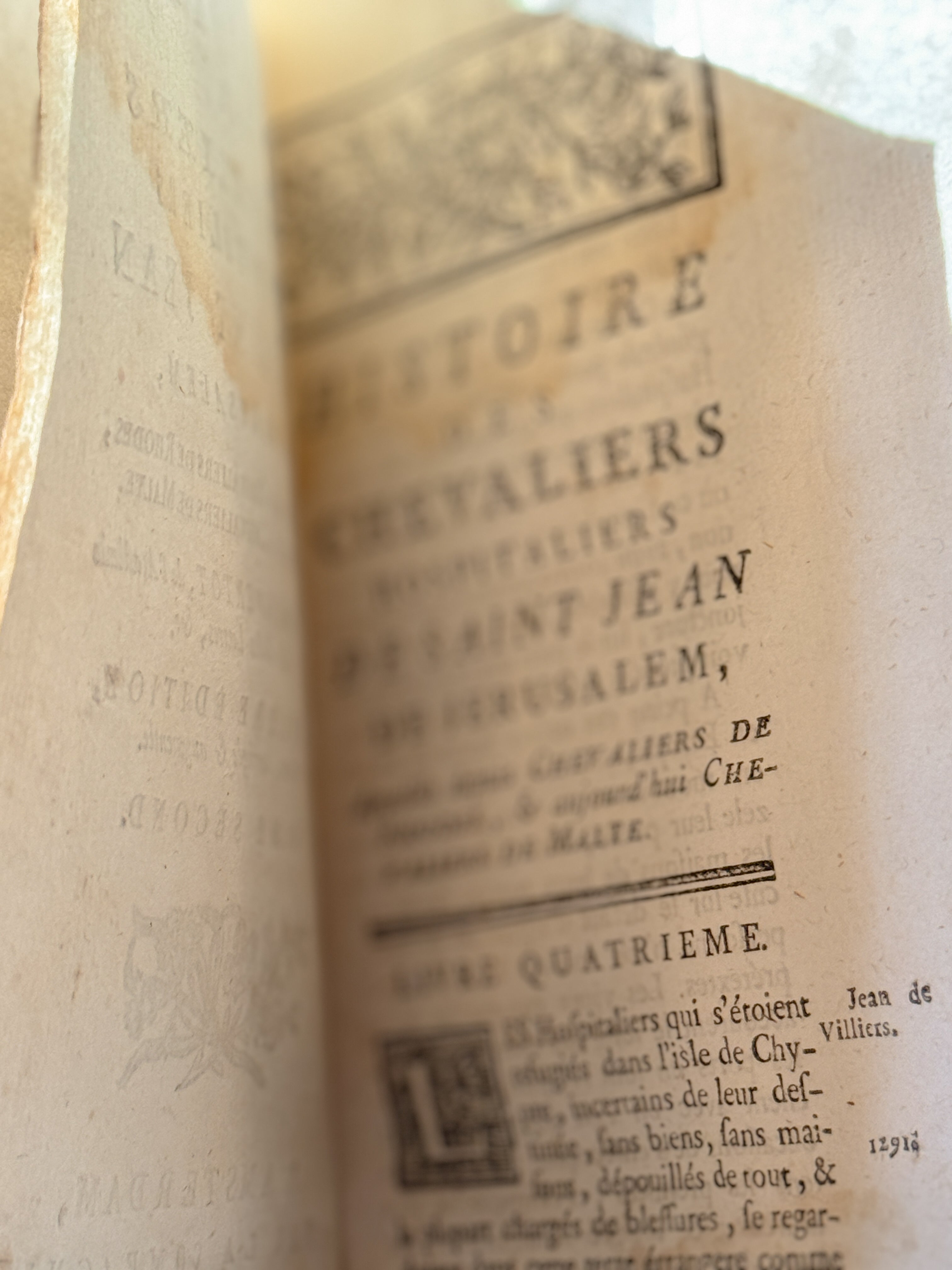 Antique French Book, Knights of Malta, Vertot, 18th Century