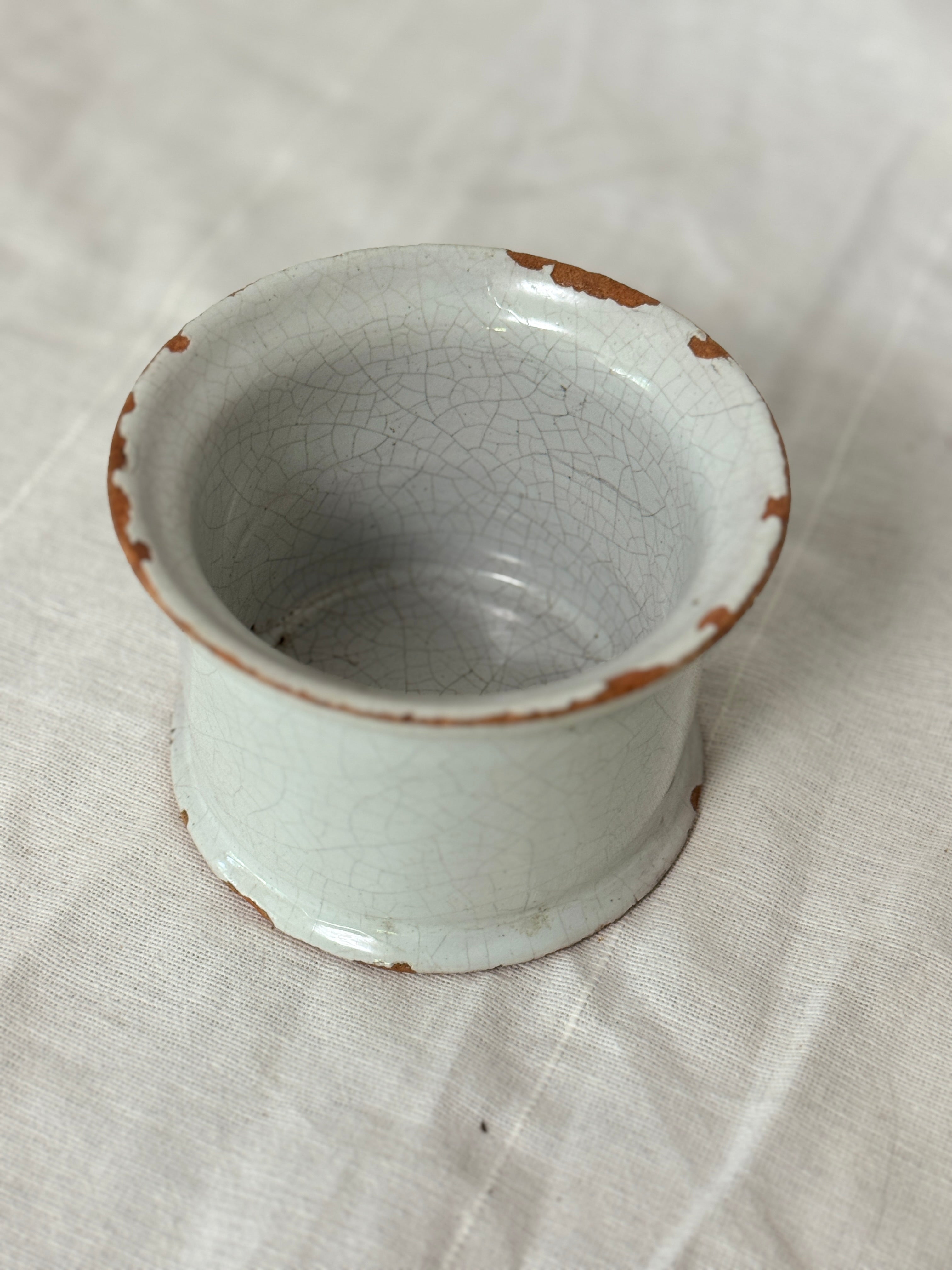 Antique French White Glazed Pot