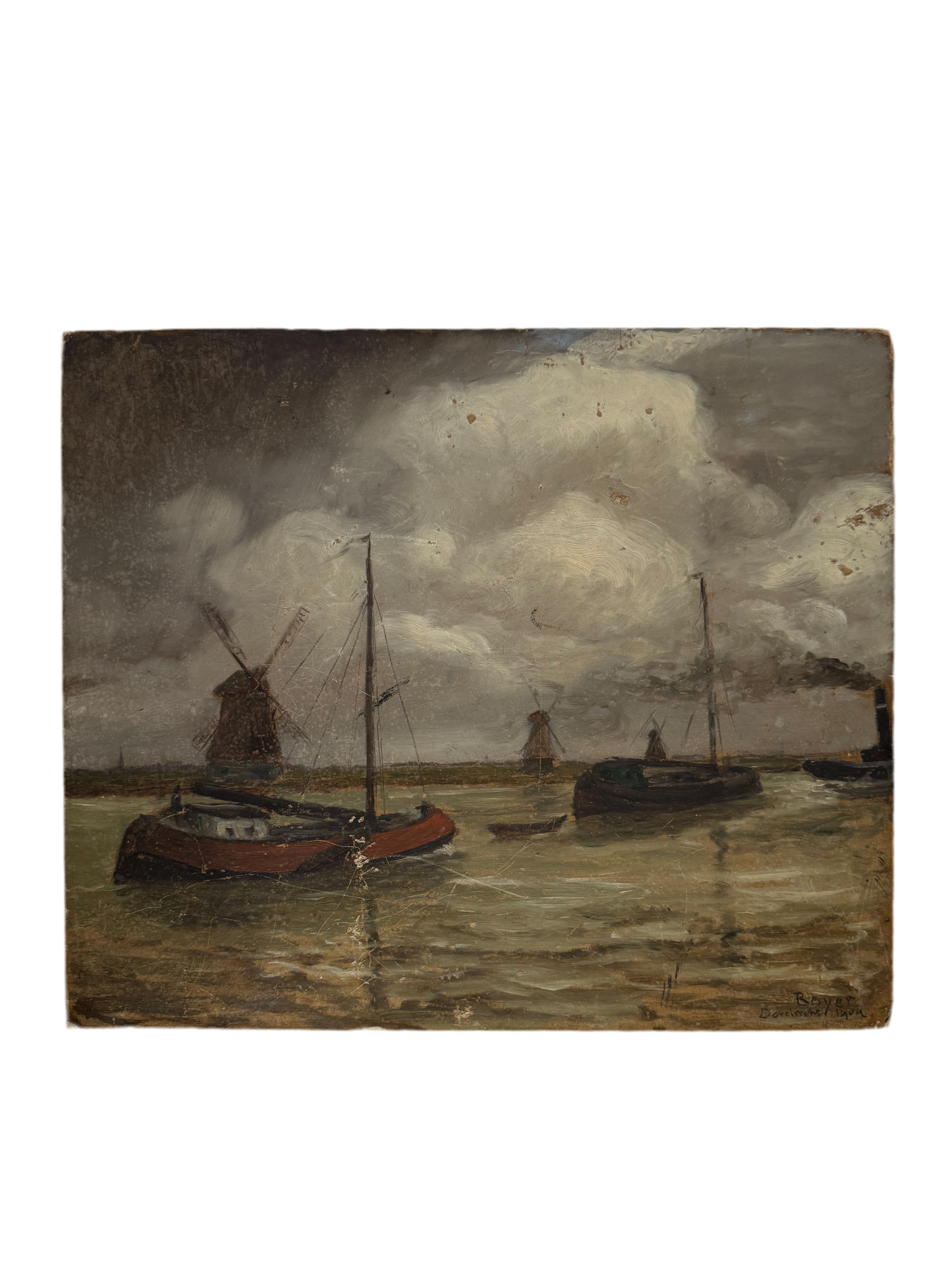 Port de Dordrecht, 1904, oil on board