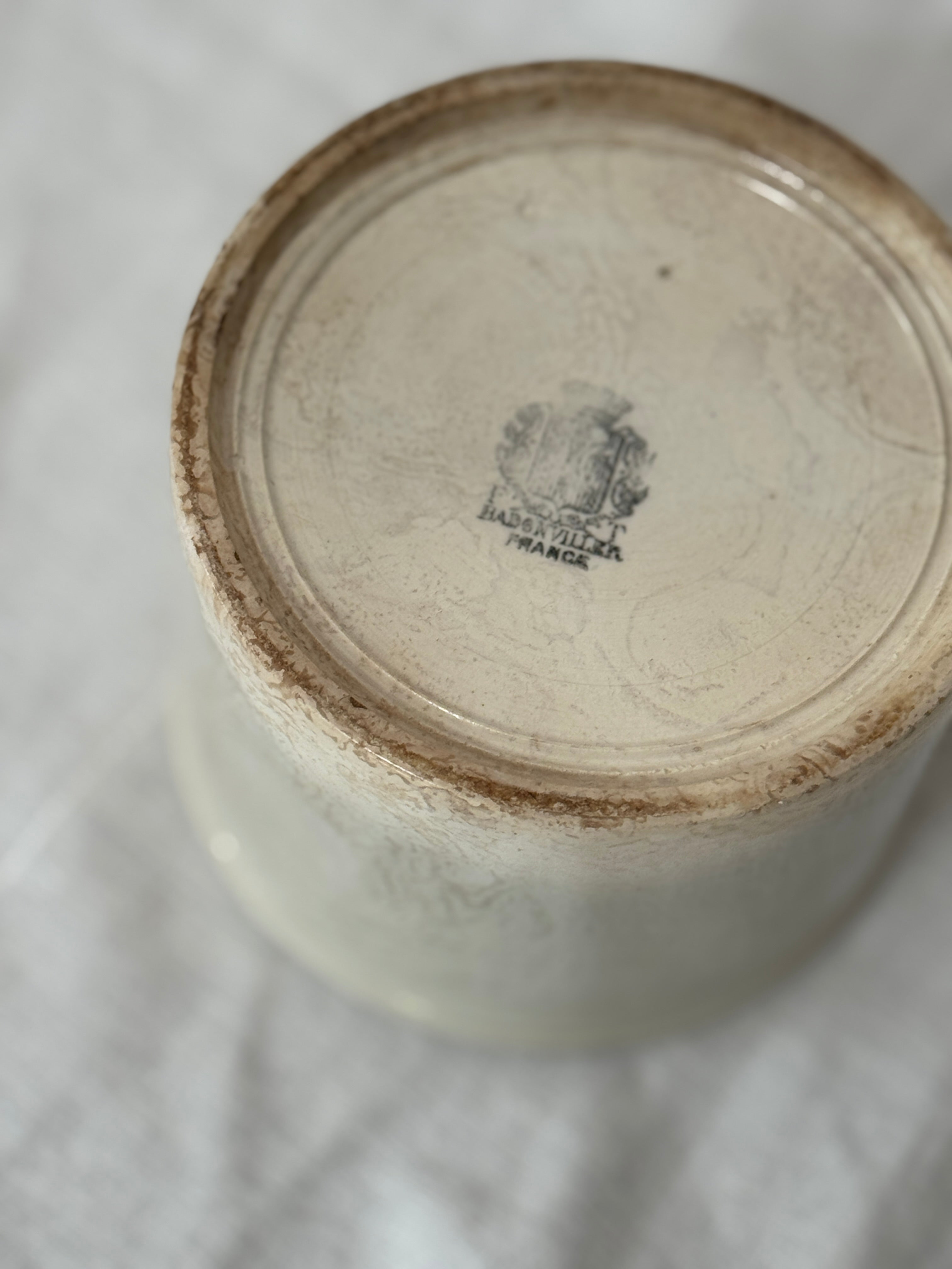 Antique French Ironstone Pot, Badonviller