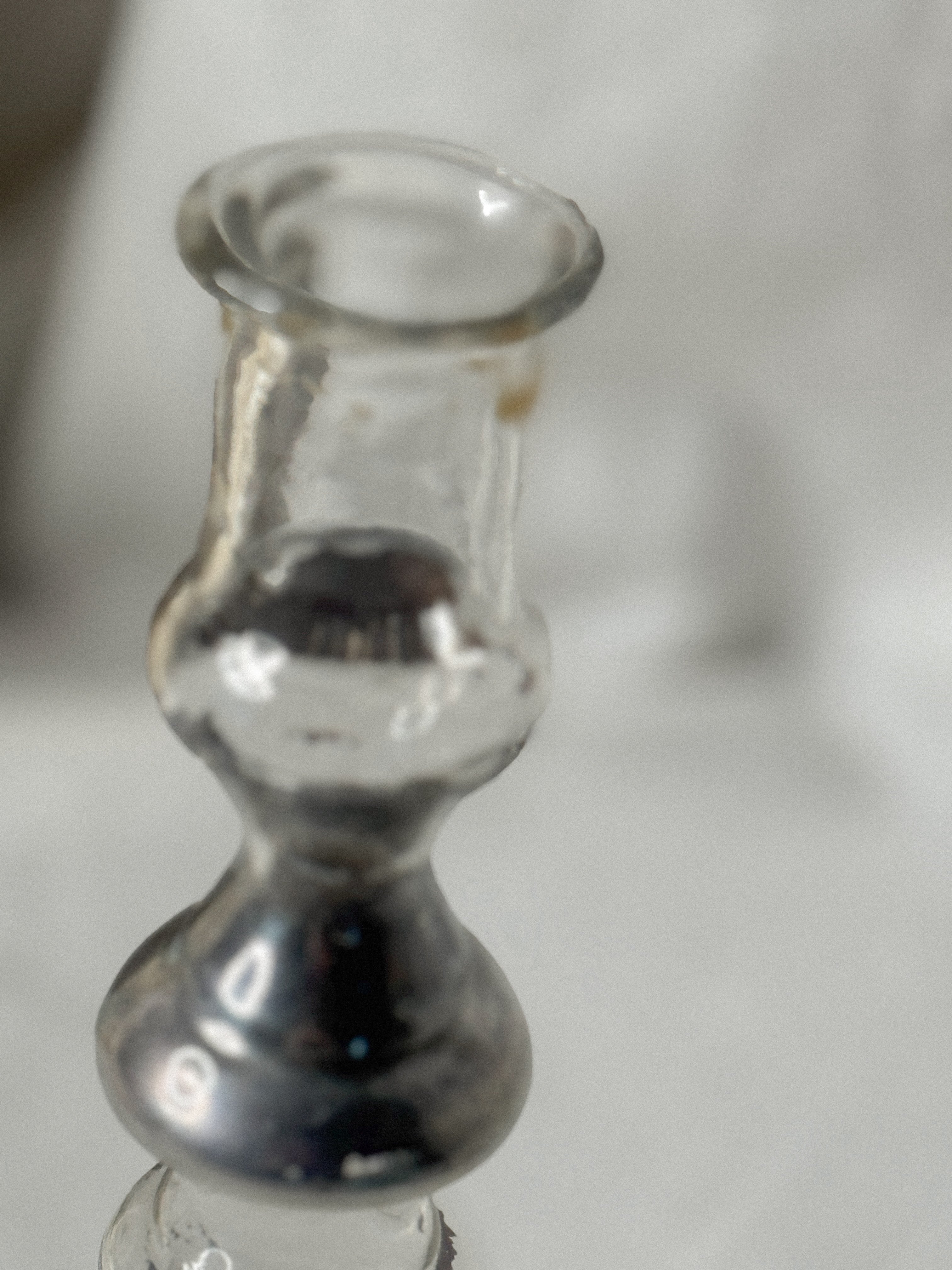 Antique Pair of French Mercury Glass Candlesticks, late 19th c.