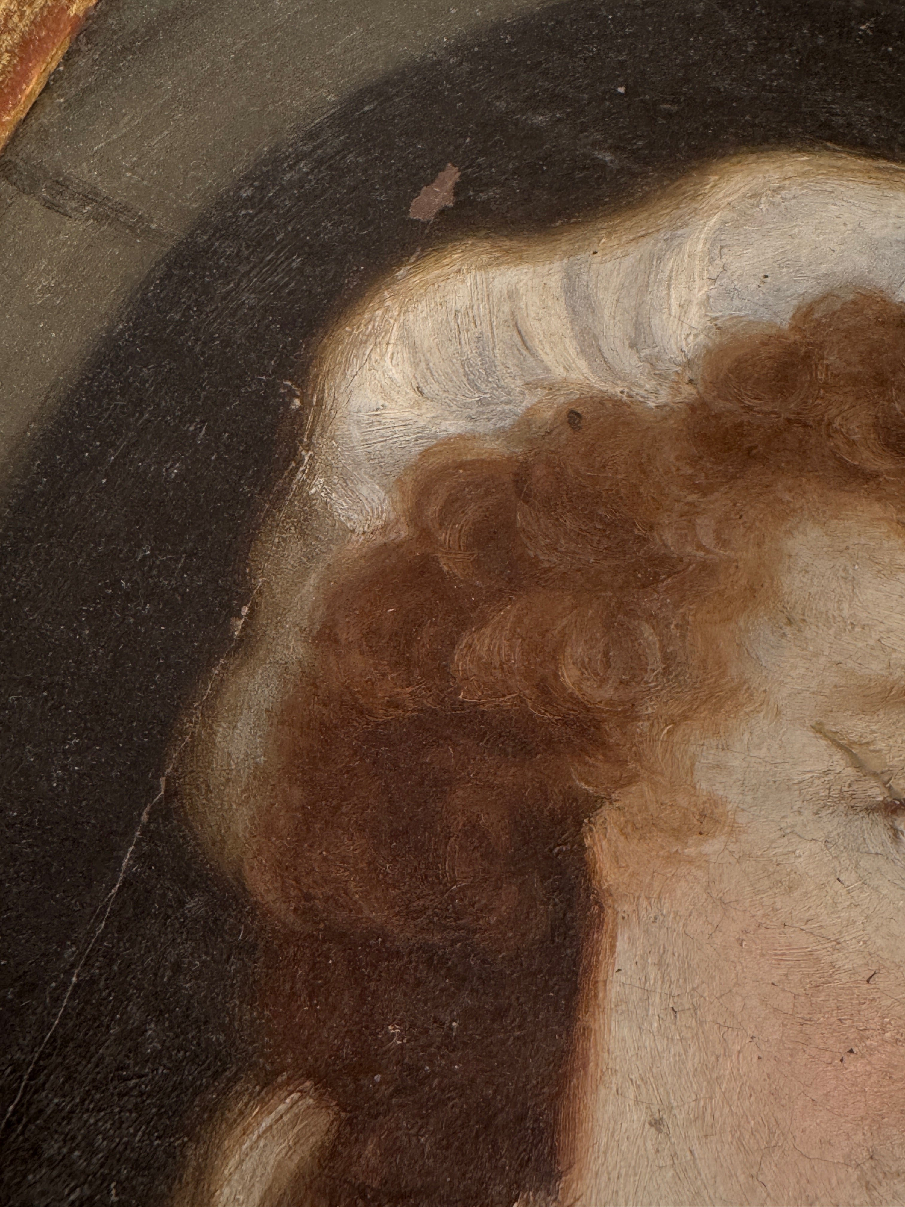 Antique French Portrait of a Young Woman in Bonnet, oil, late 18th / early 19th c.