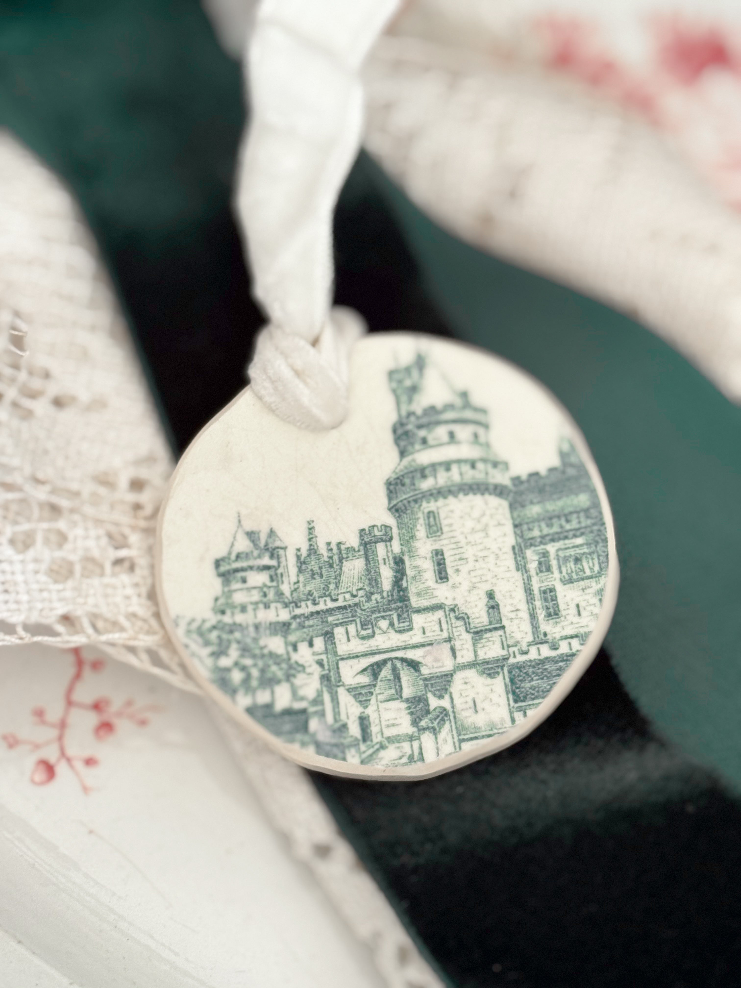 Antique plate fragment ornament - large