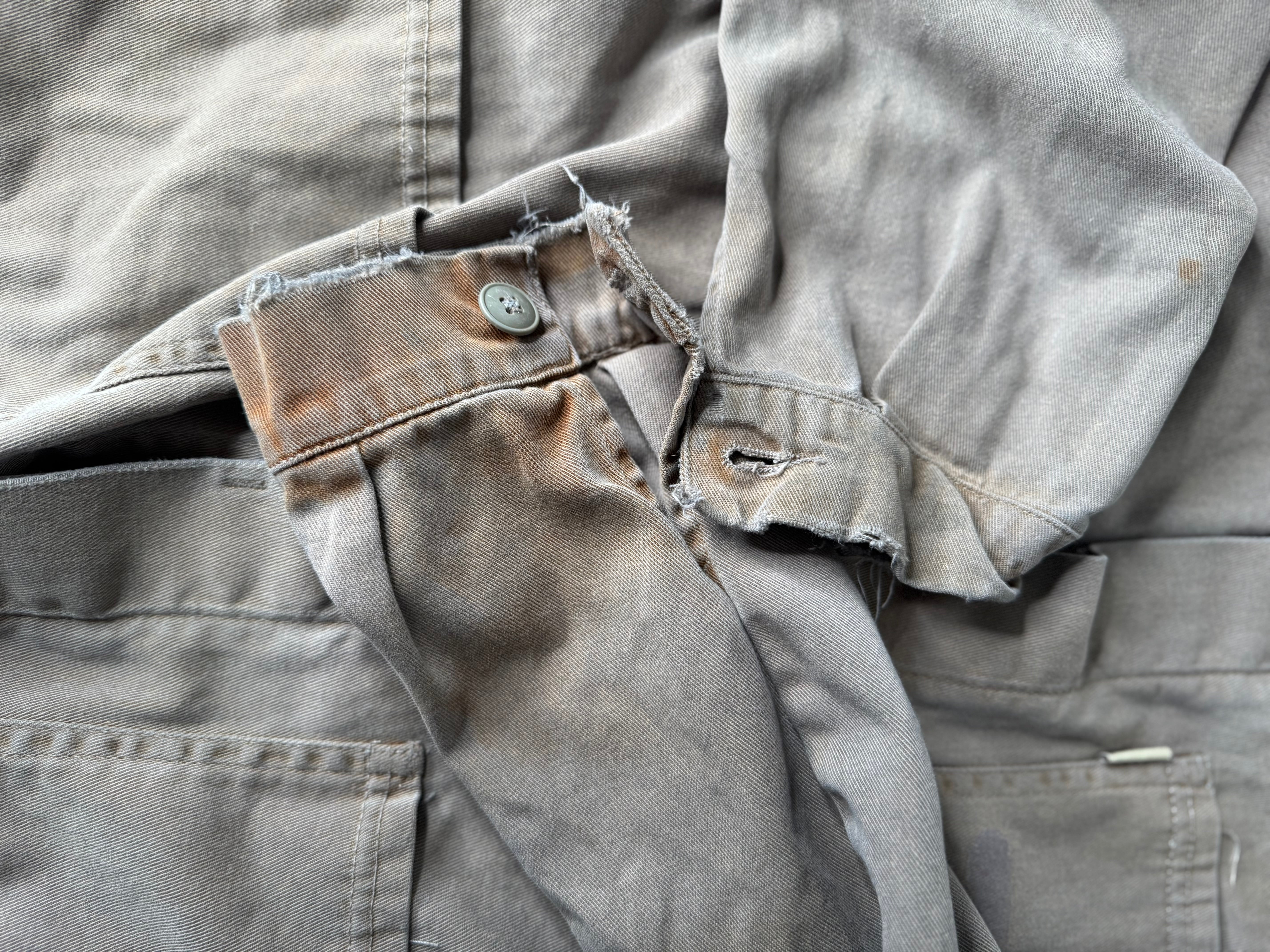 Olive Khaki Vintage French Chore Coat