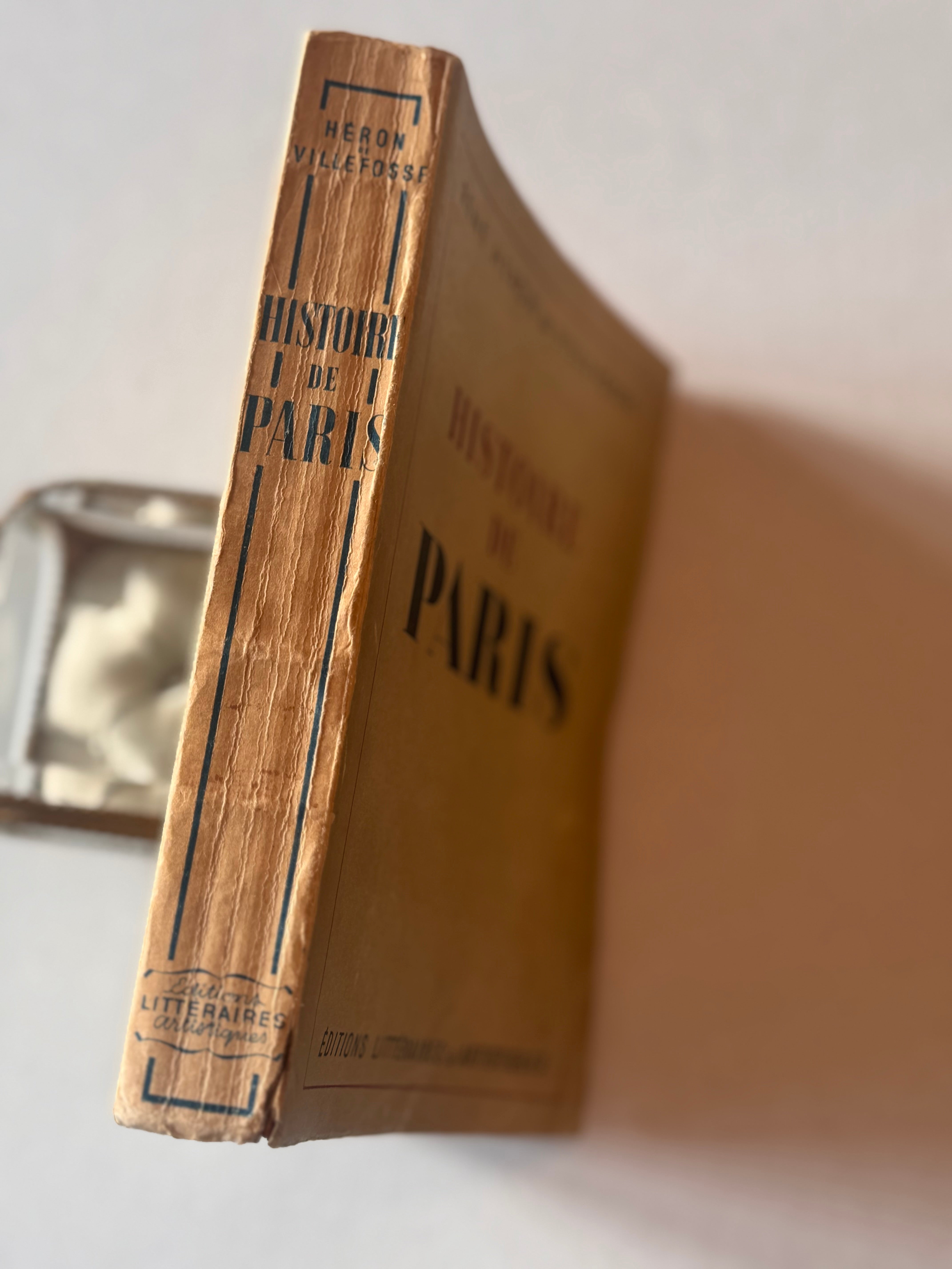 vintage French book: Histoire de Paris (includes wartime stamp)