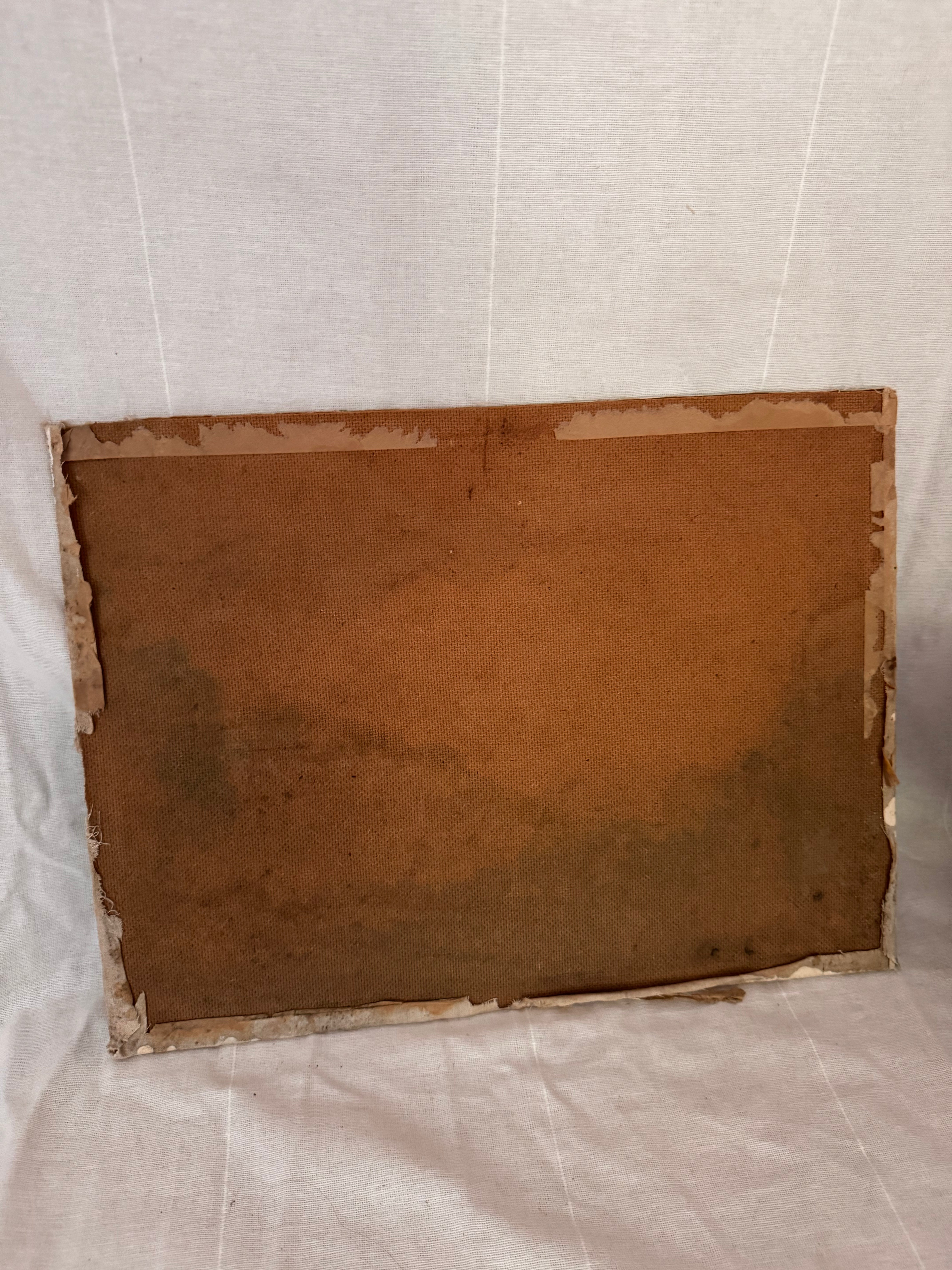 Antique signed oil on canvas on board