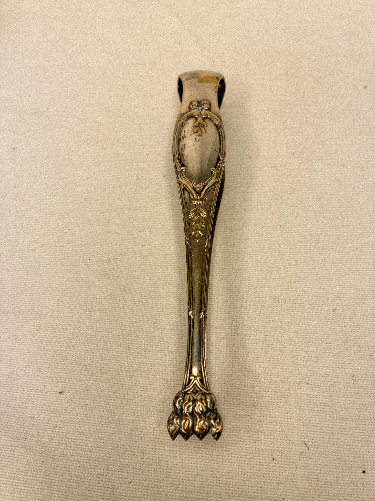 Antique French Silverplate Sugar Tongs