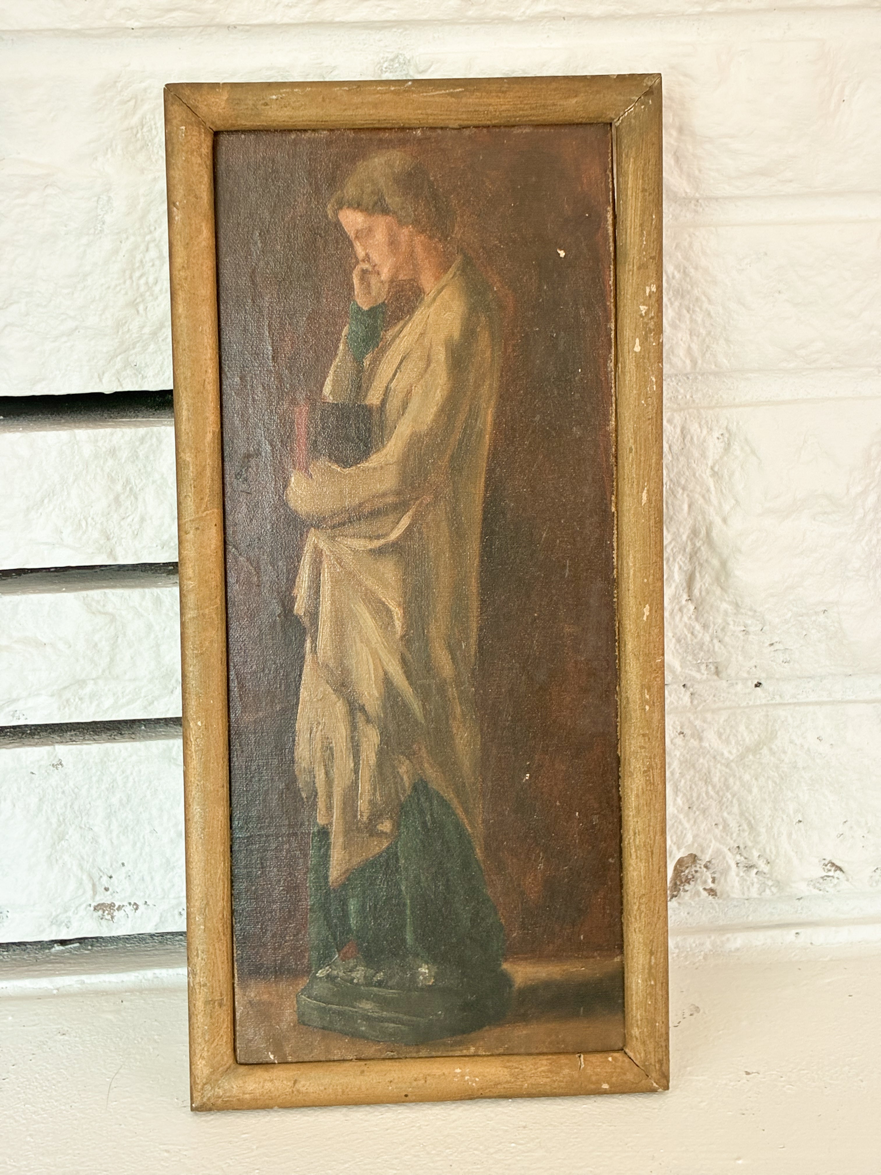 Robed Male Figure, Oil on Panel