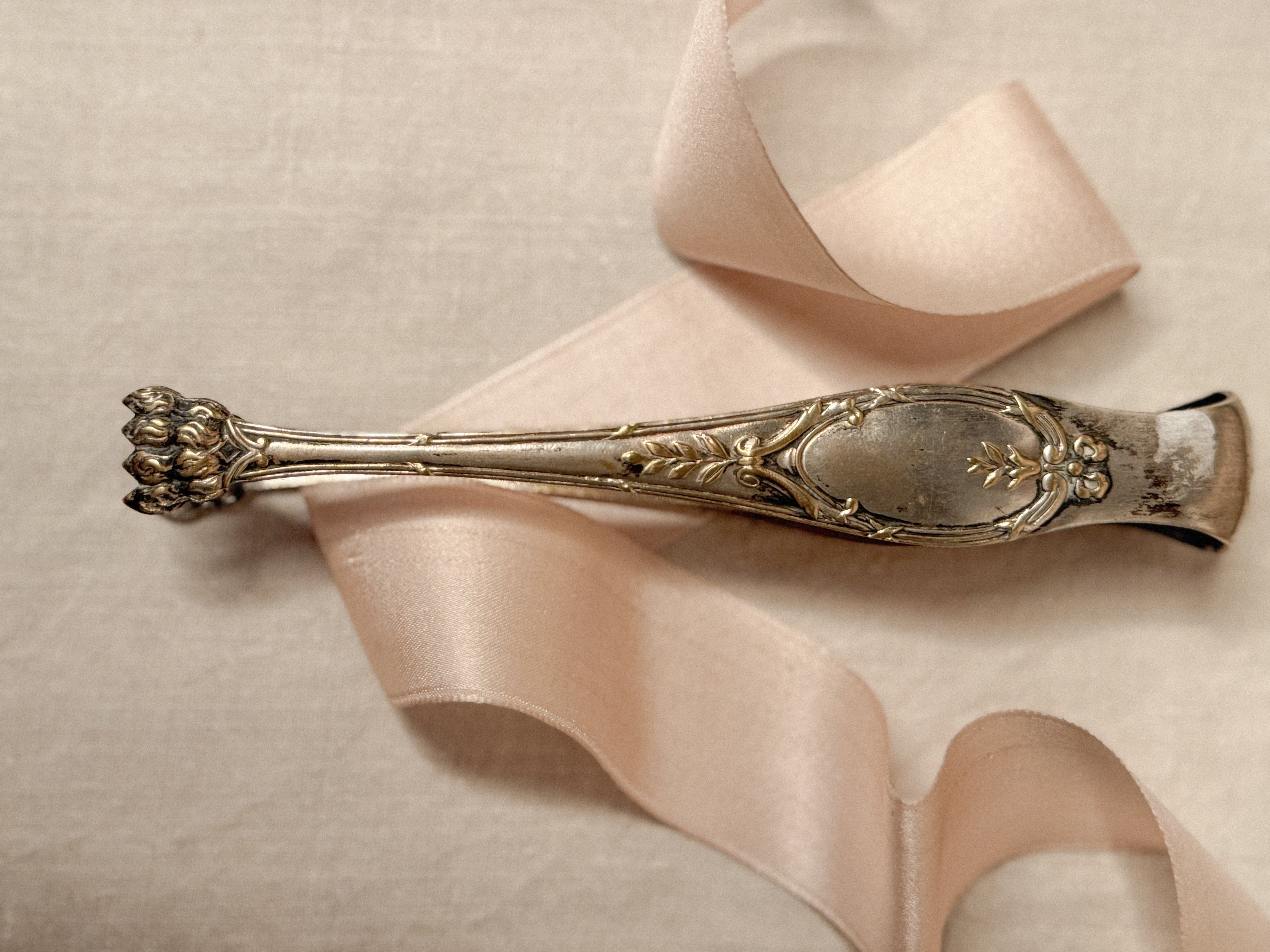 Antique French Silverplate Sugar Tongs