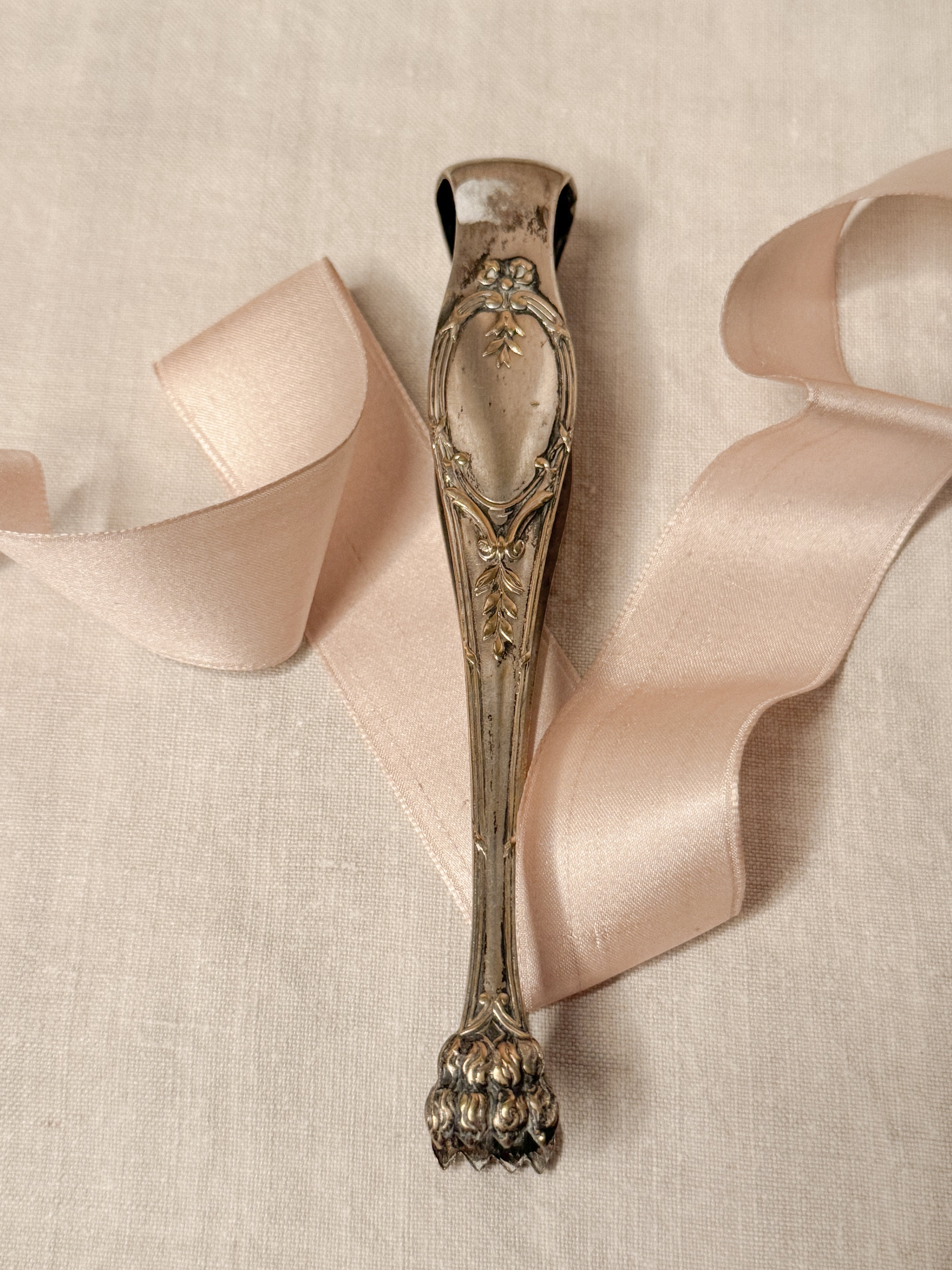 Antique French Silverplate Sugar Tongs