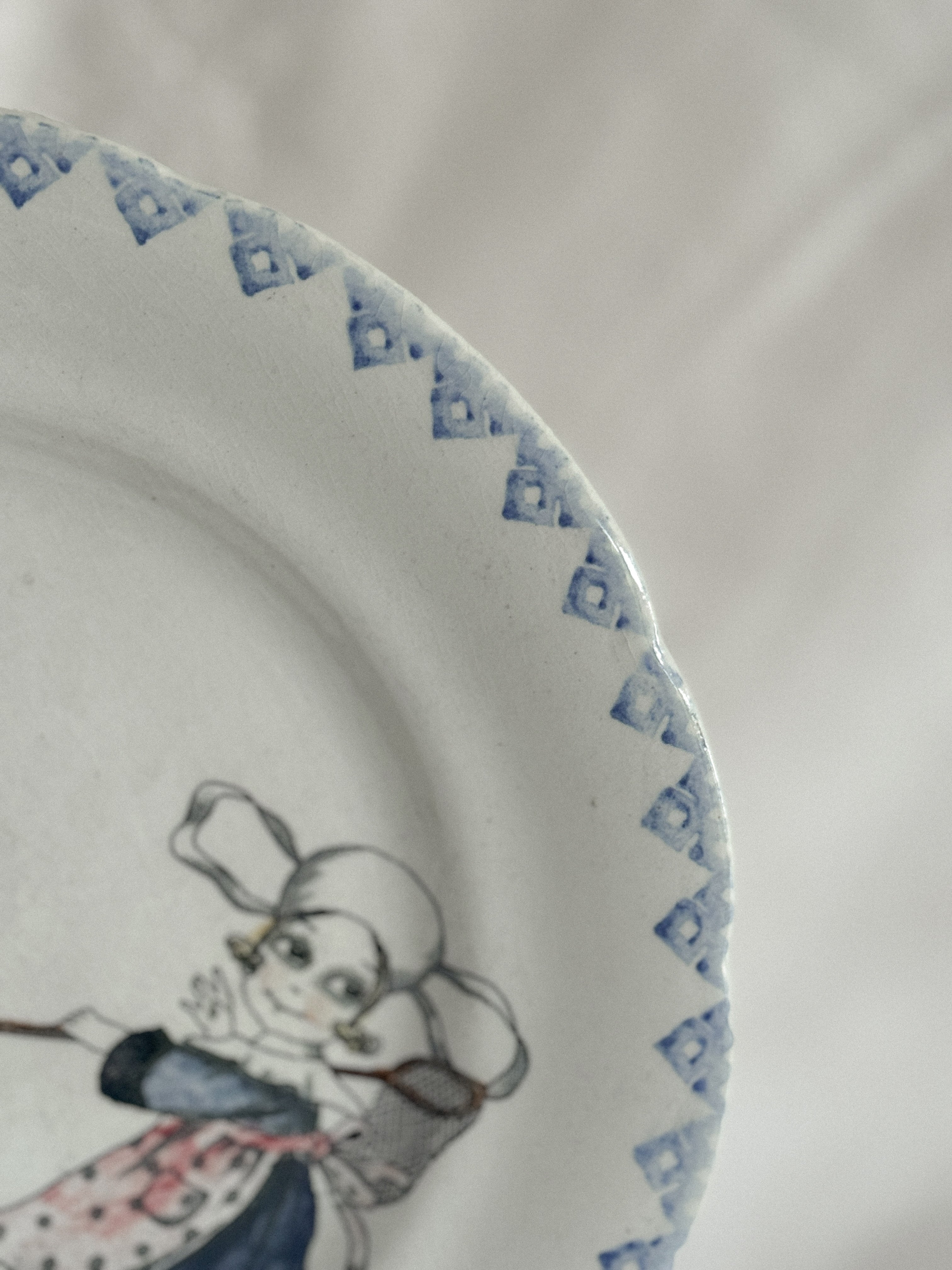 Antique French Children's Talking Plate, H. Boulenger & Cie, Choisy-le-Roi