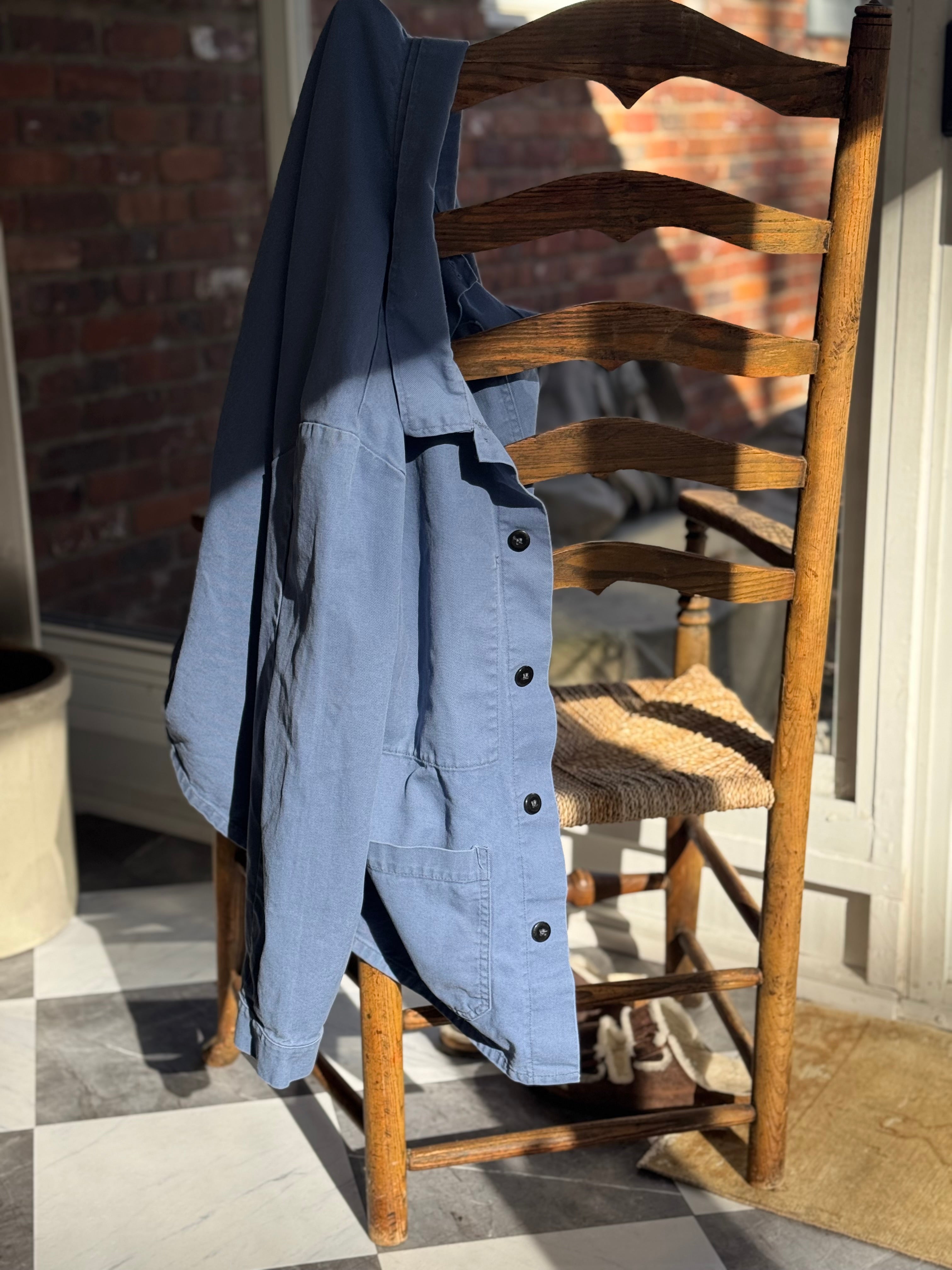 Chambray Blue Vintage French Chore Coat