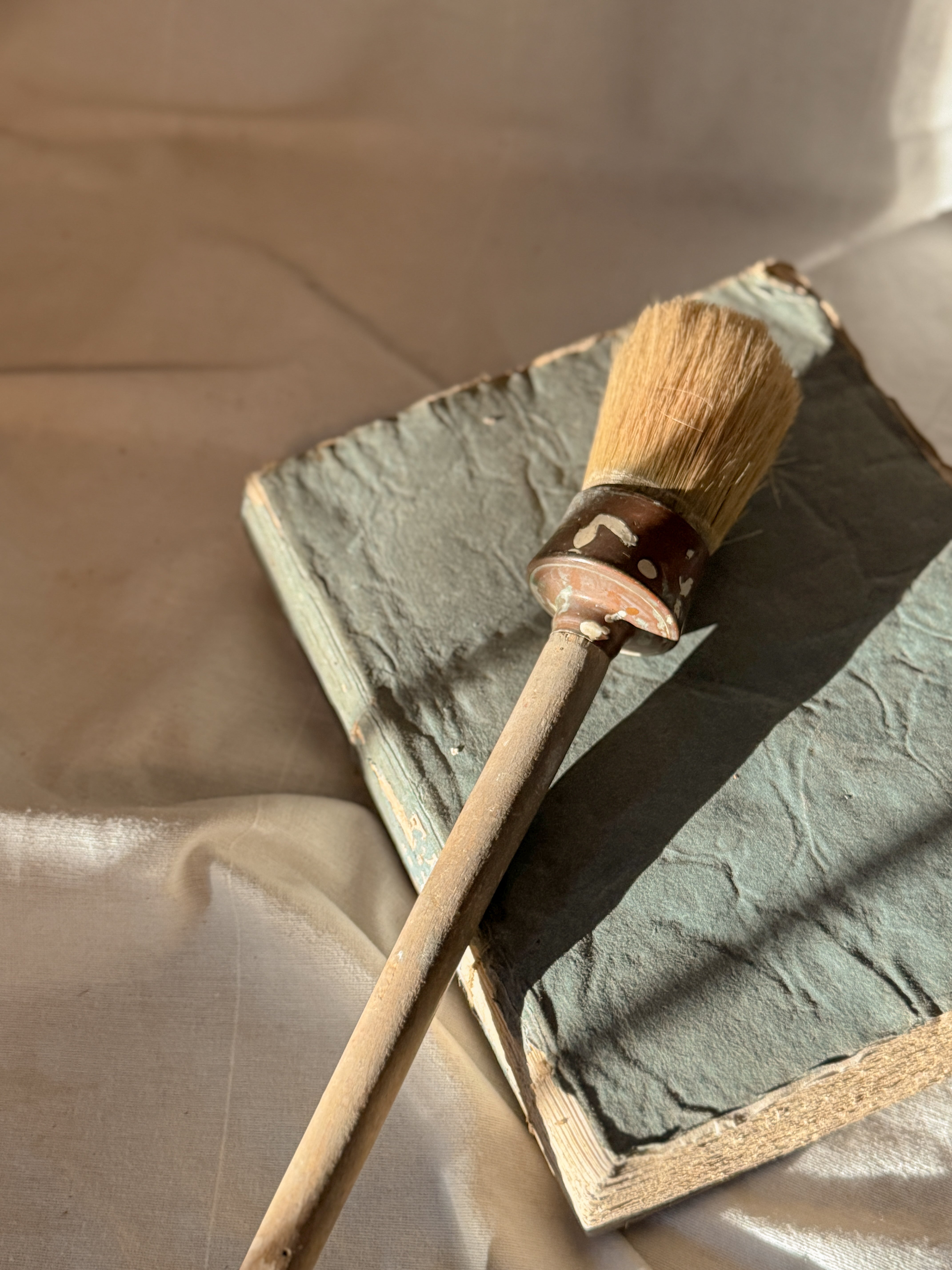 Antique French Painter's Brush, Copper Ferrule, 19th Century (Small)