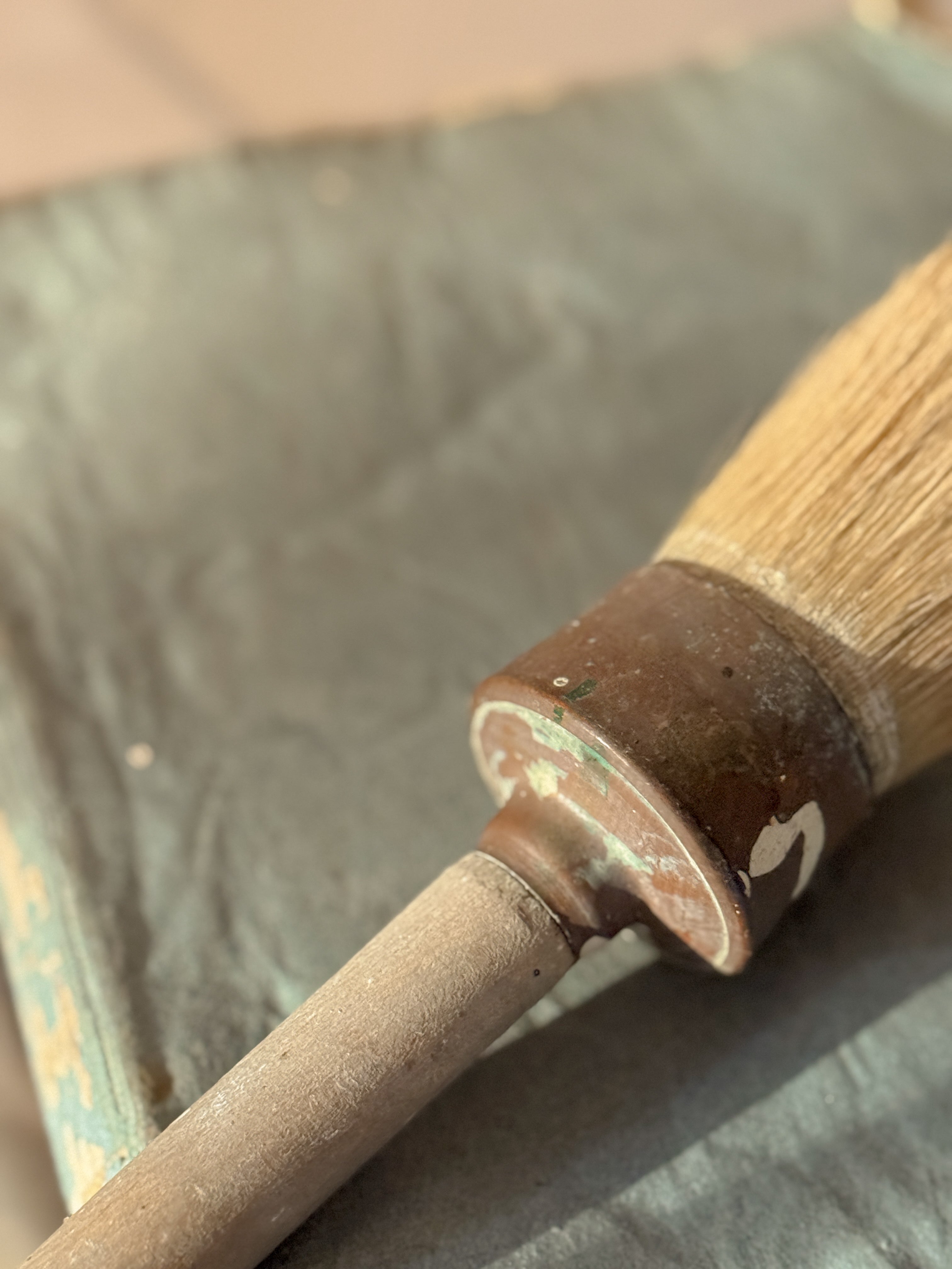 Antique French Painter's Brush, Copper Ferrule, 19th Century (Small)