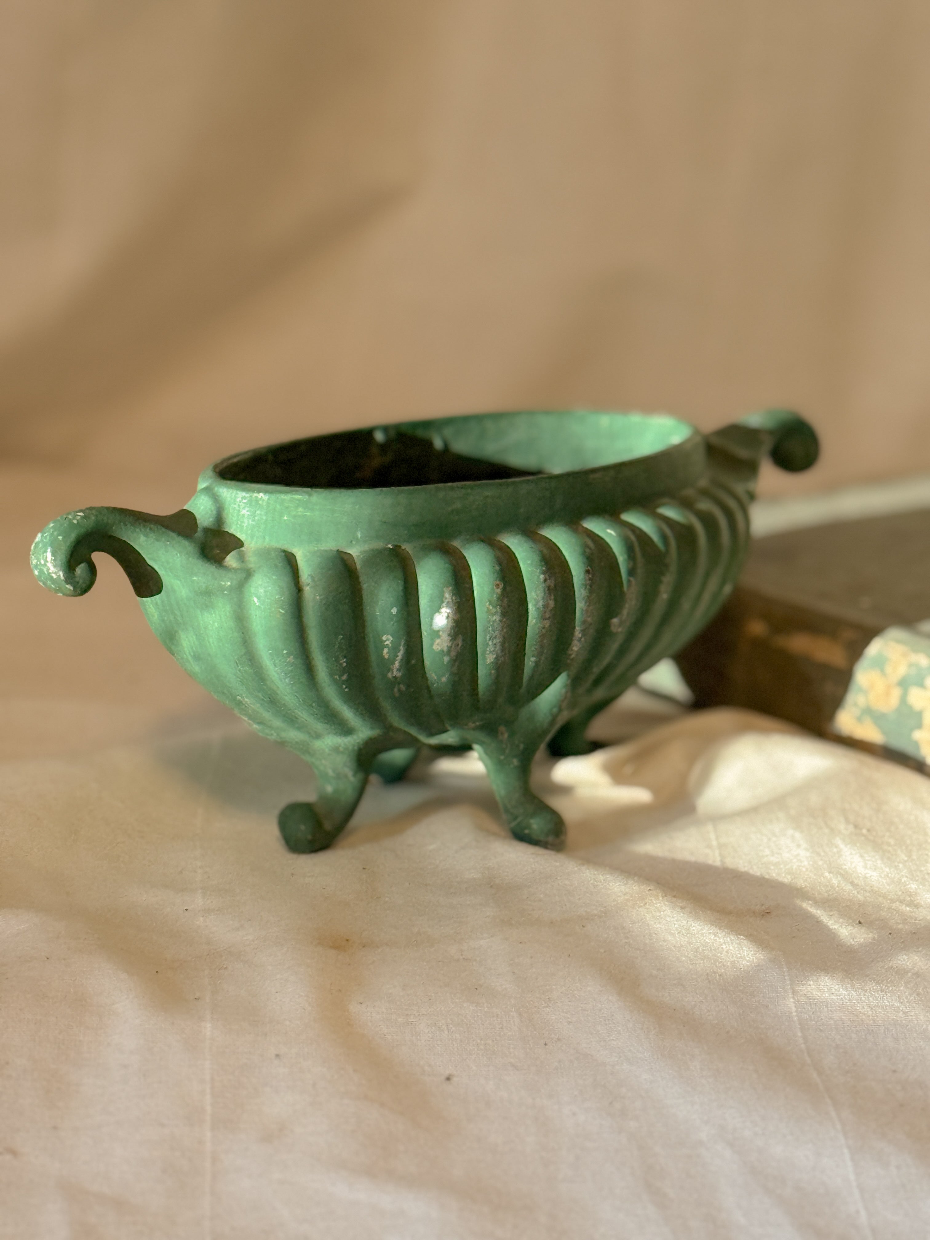 Antique French Faux-Bronze Jardinière, Belle Époque, Late 19th to Early 20th Century
