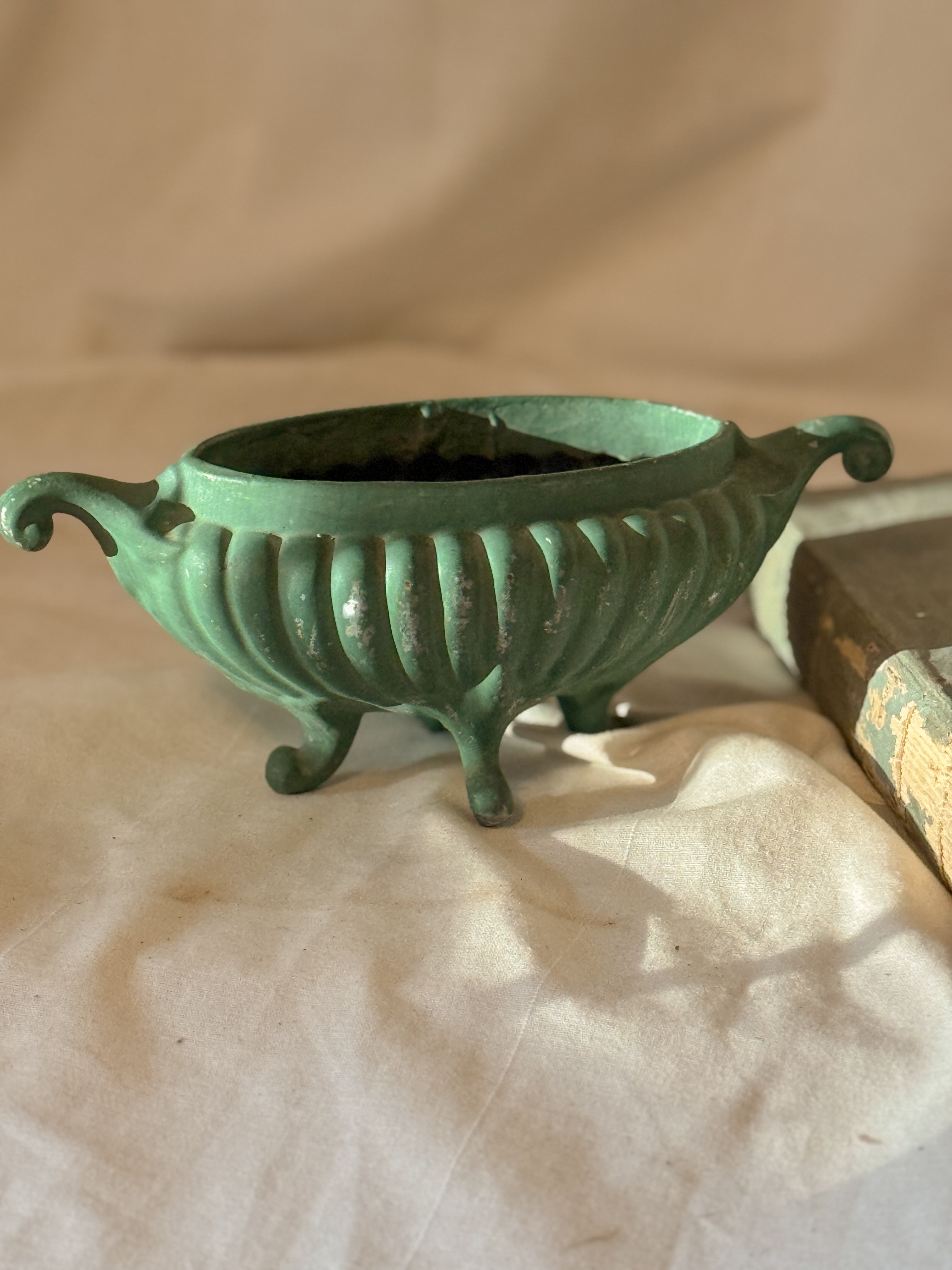 Antique French Faux-Bronze Jardinière, Belle Époque, Late 19th to Early 20th Century