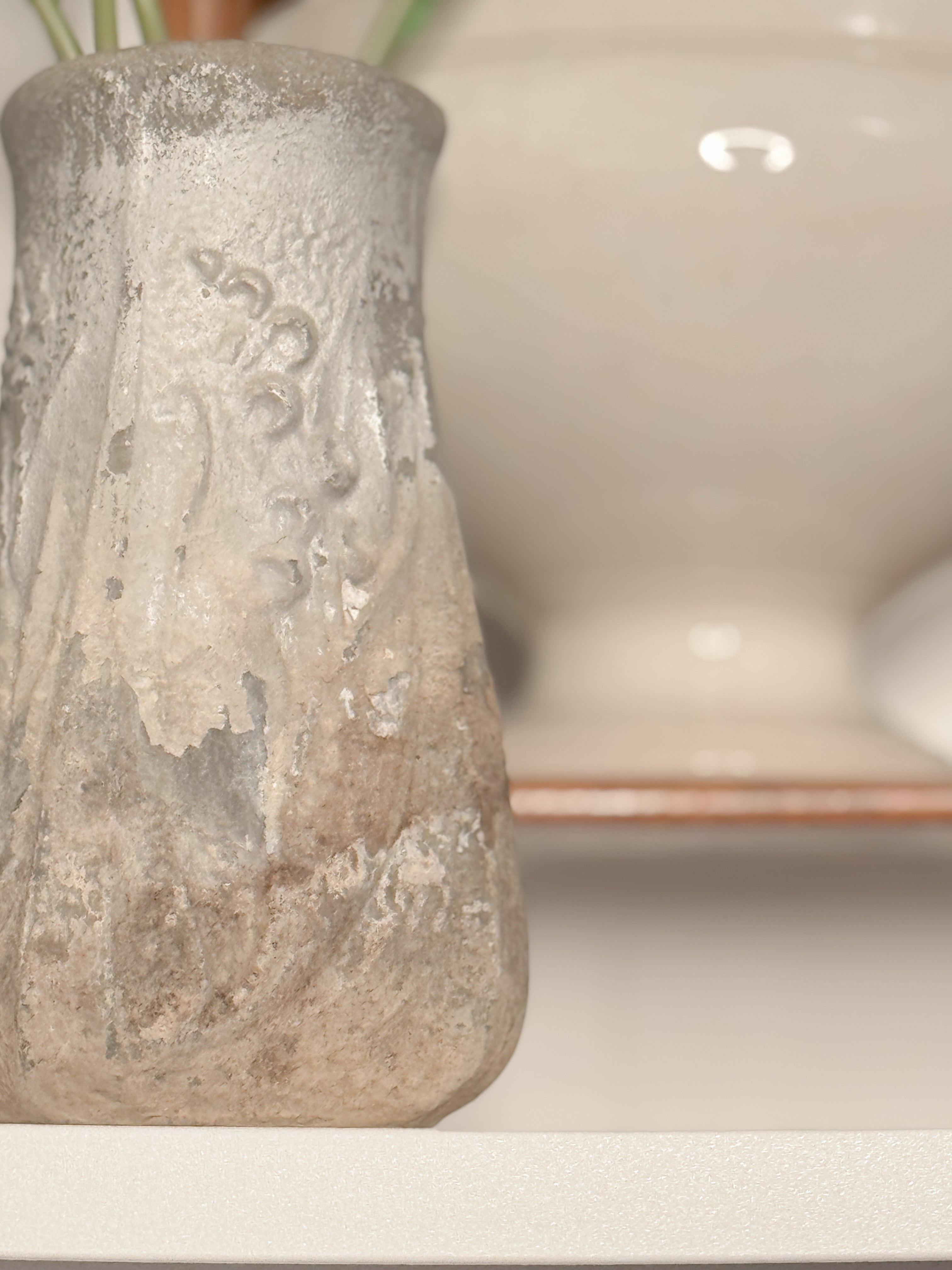 French Cast-Stone Relief Urn, 19th Century