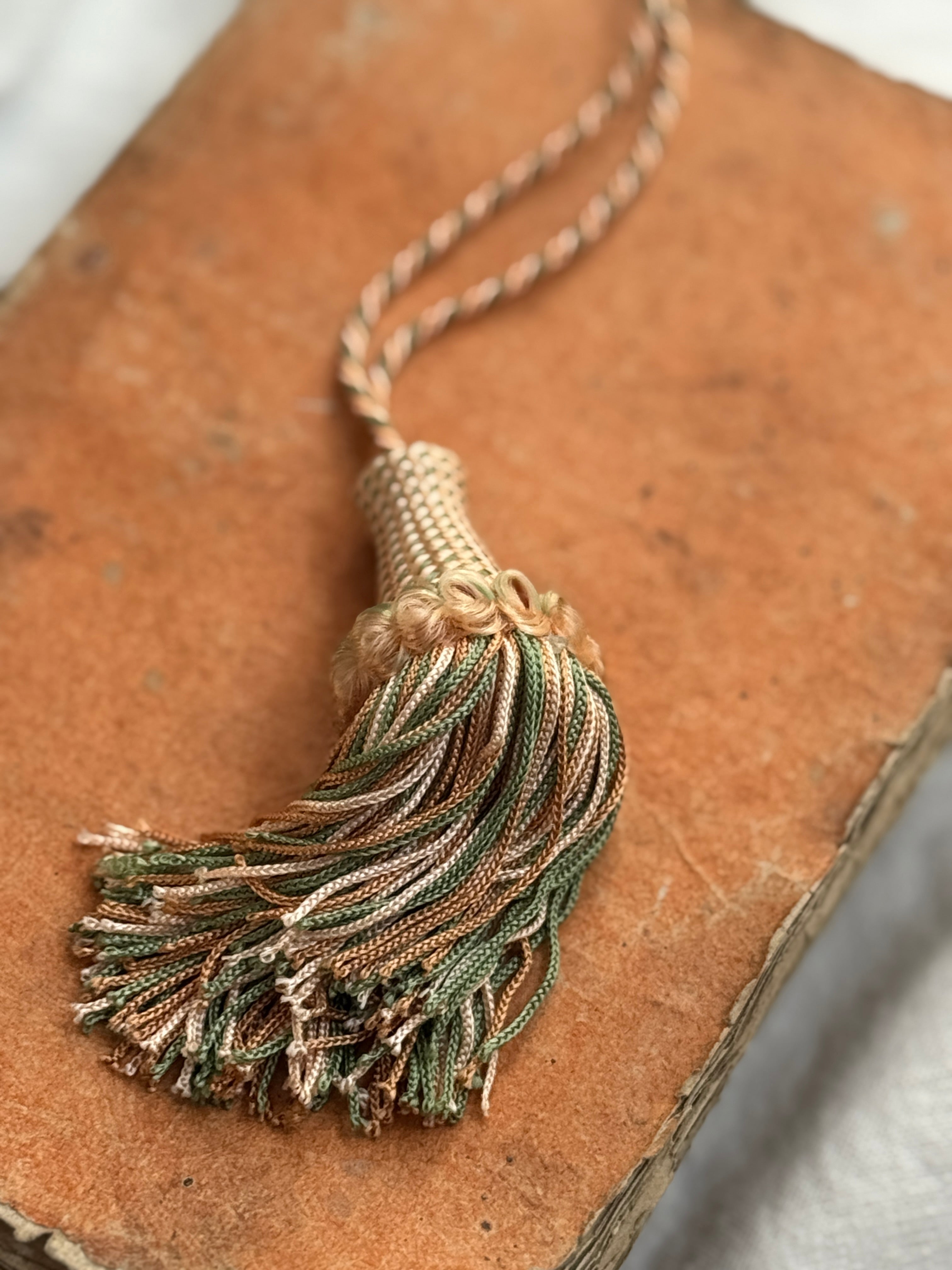 French Silk Tassel, Sage, Apricot, and Cream