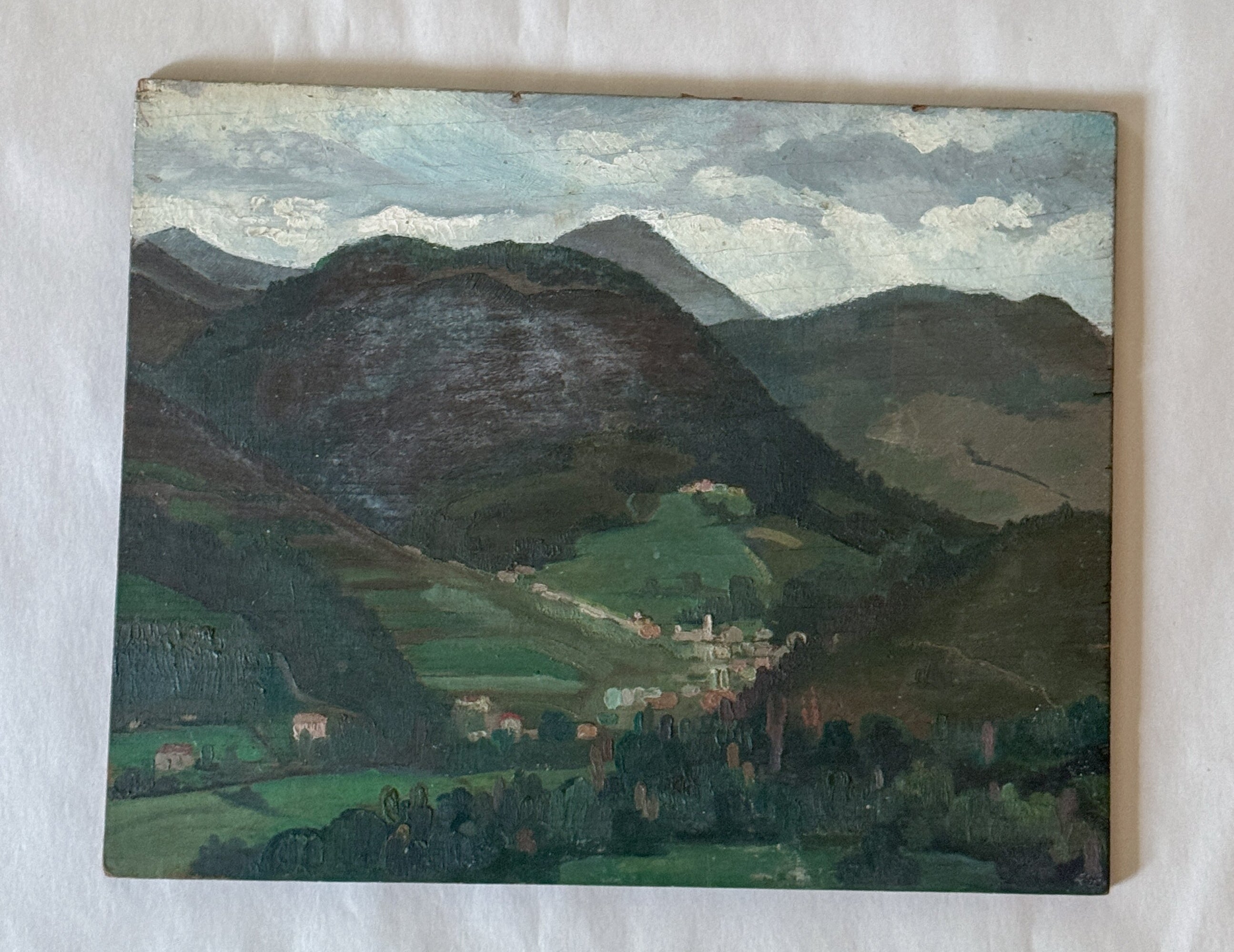 Oil on Wood Panel, Valley Village, Early 20th Century