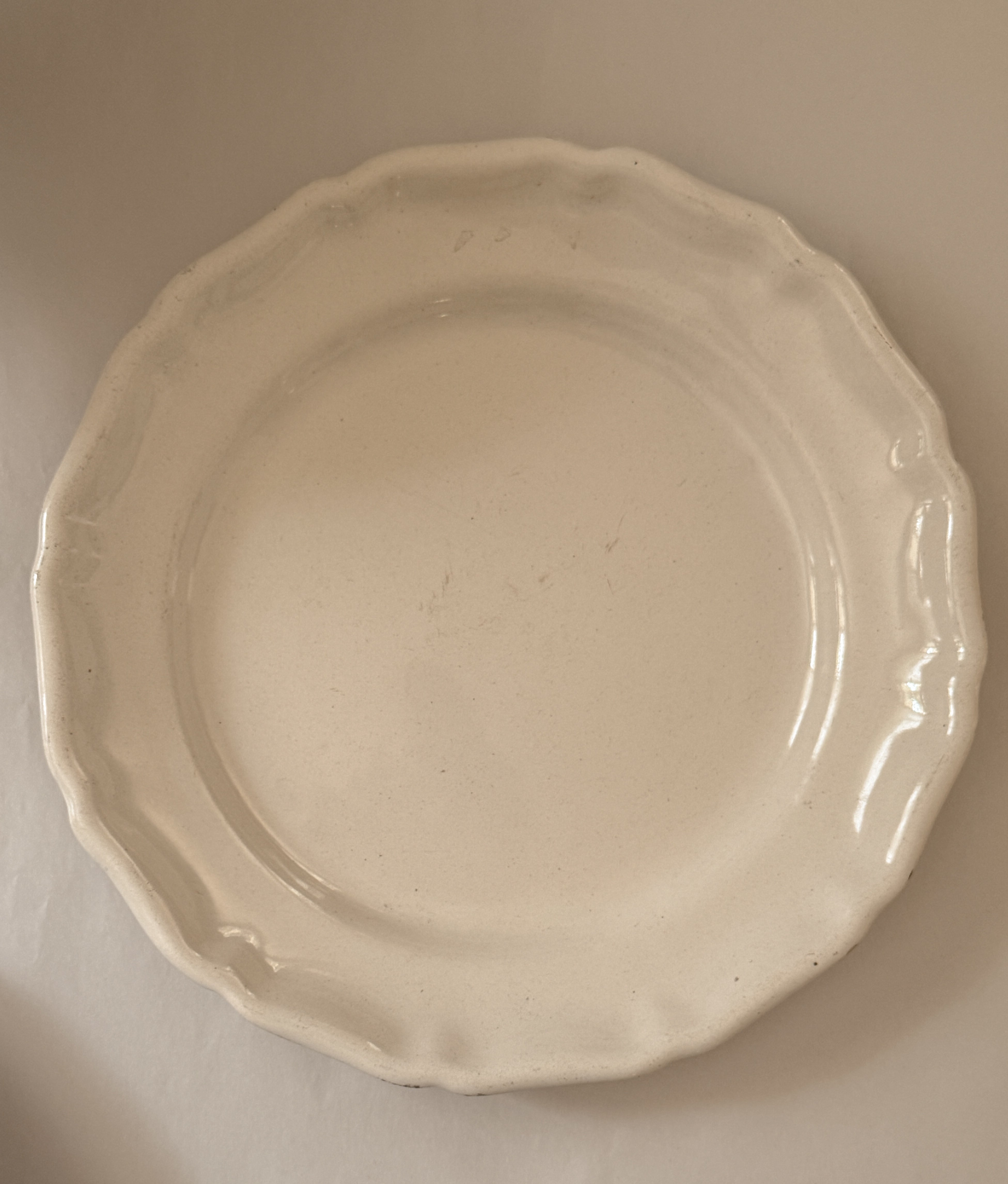 Antique French Tin-Glazed Faïence Platter, Blanc de Faïence