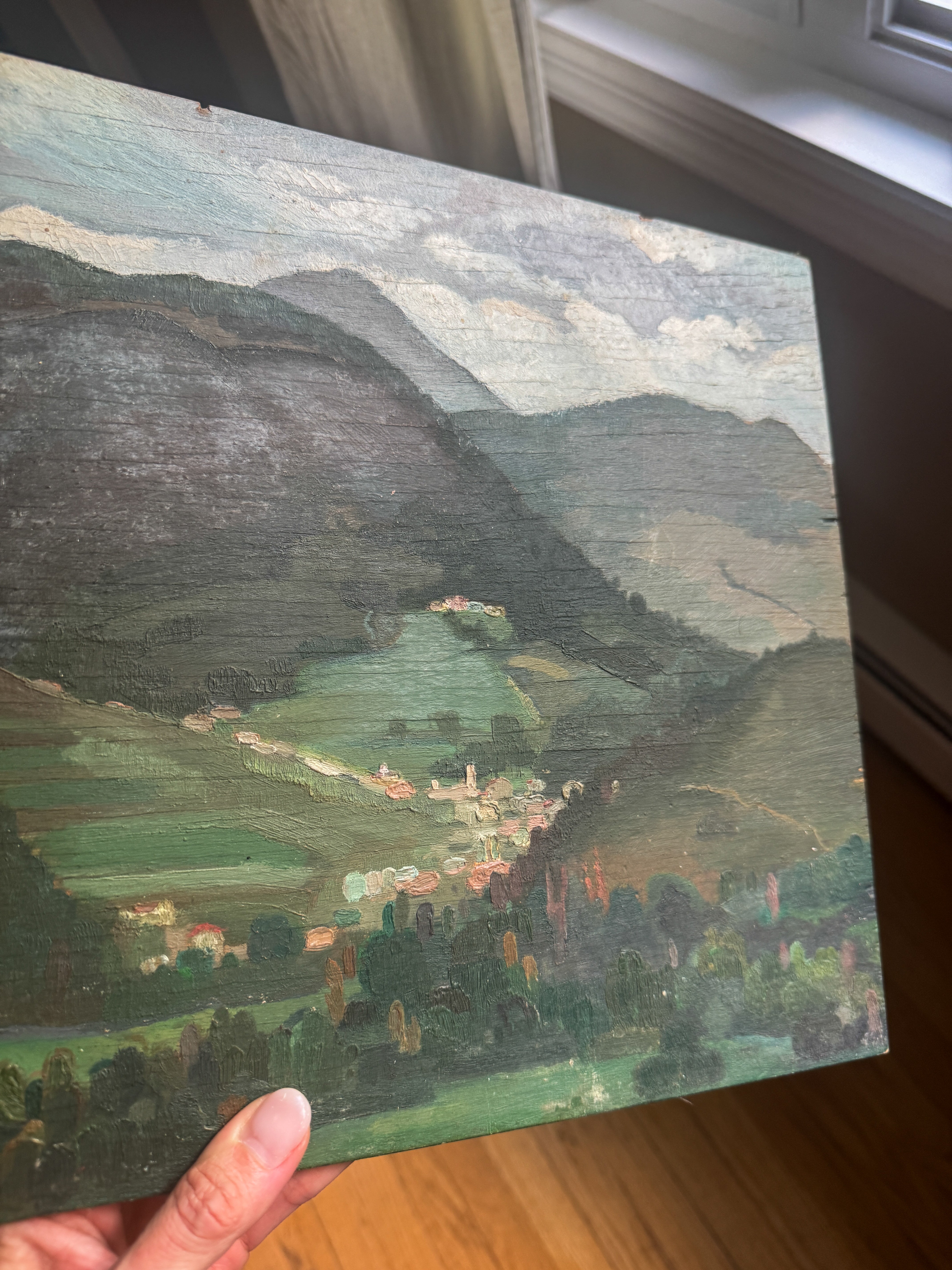 Oil on Wood Panel, Valley Village, Early 20th Century