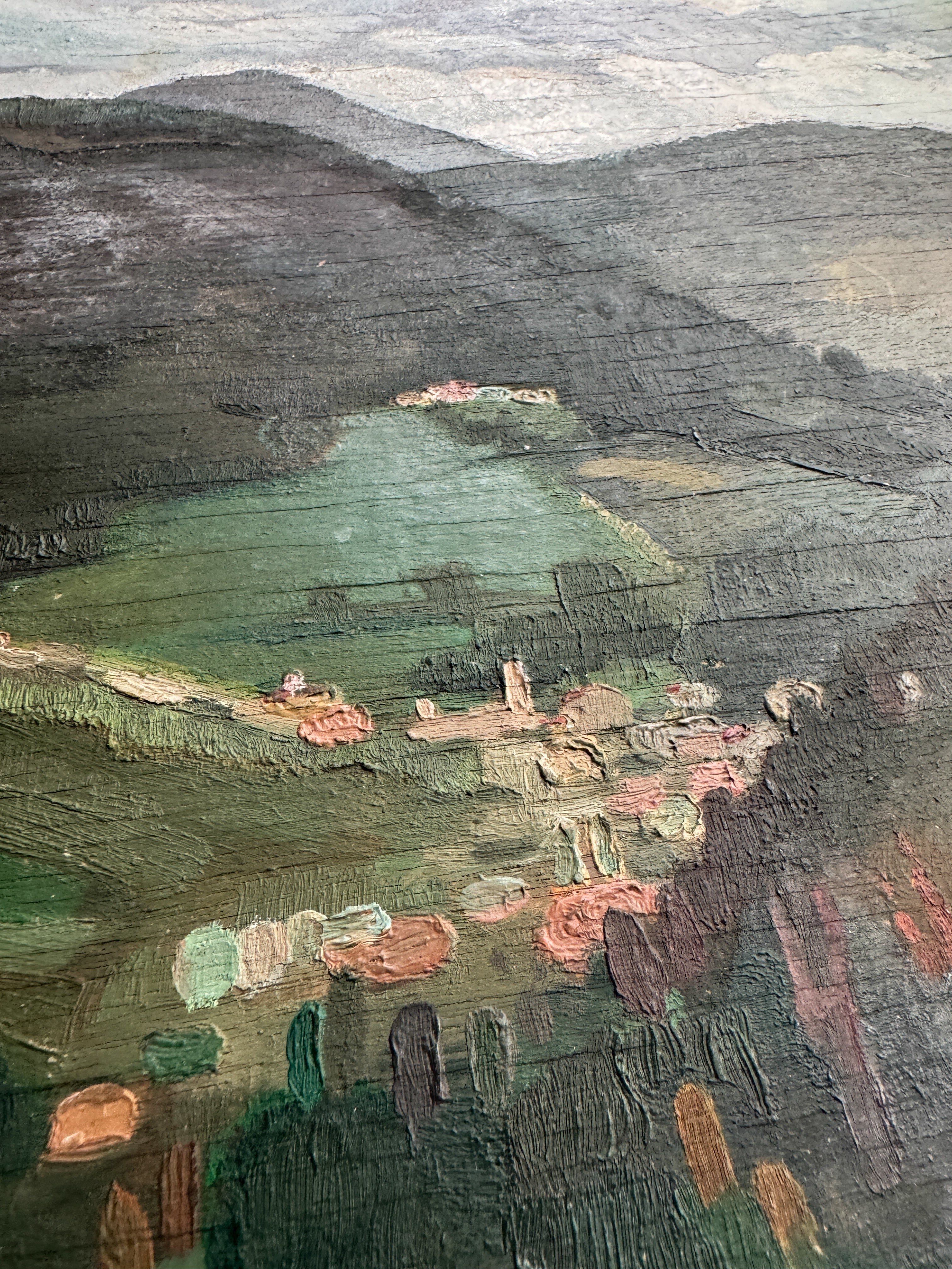 Oil on Wood Panel, Valley Village, Early 20th Century