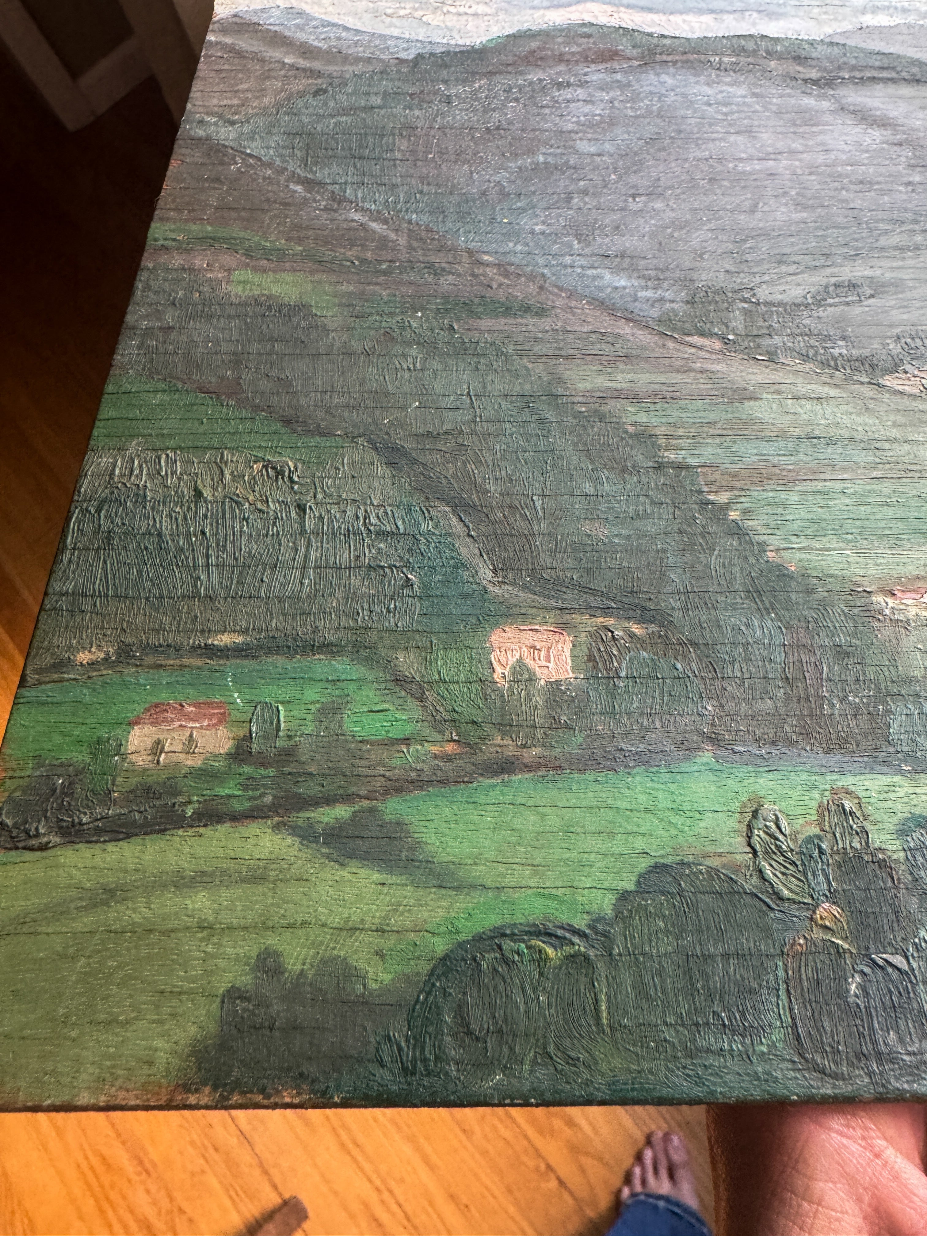 Oil on Wood Panel, Valley Village, Early 20th Century