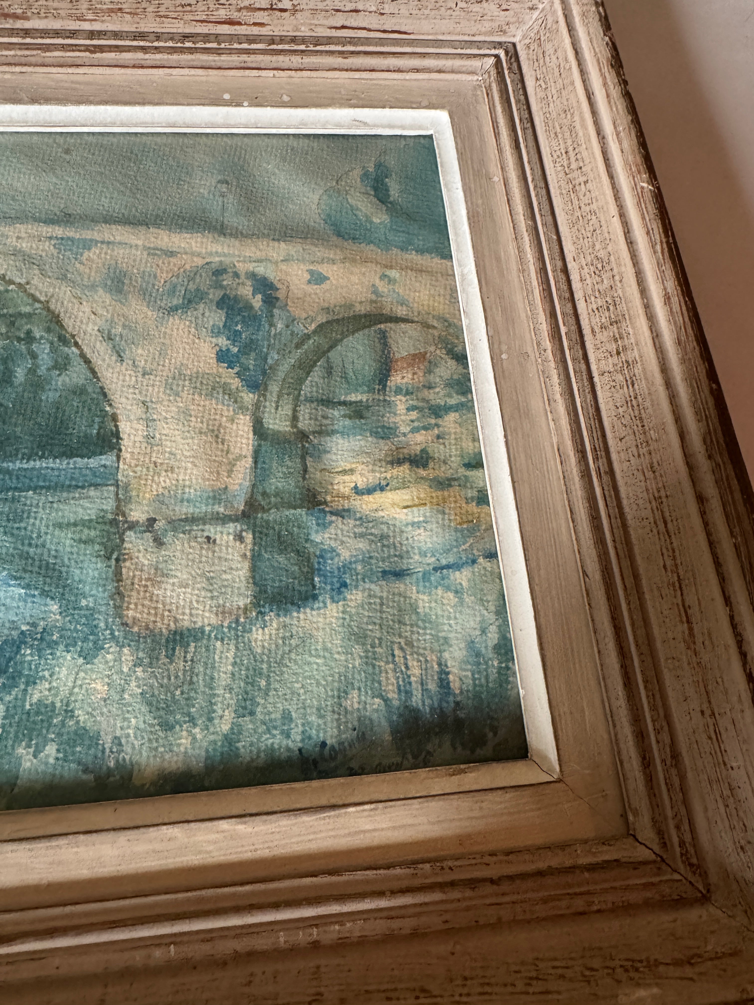French Watercolour, Stone Bridge, 1926