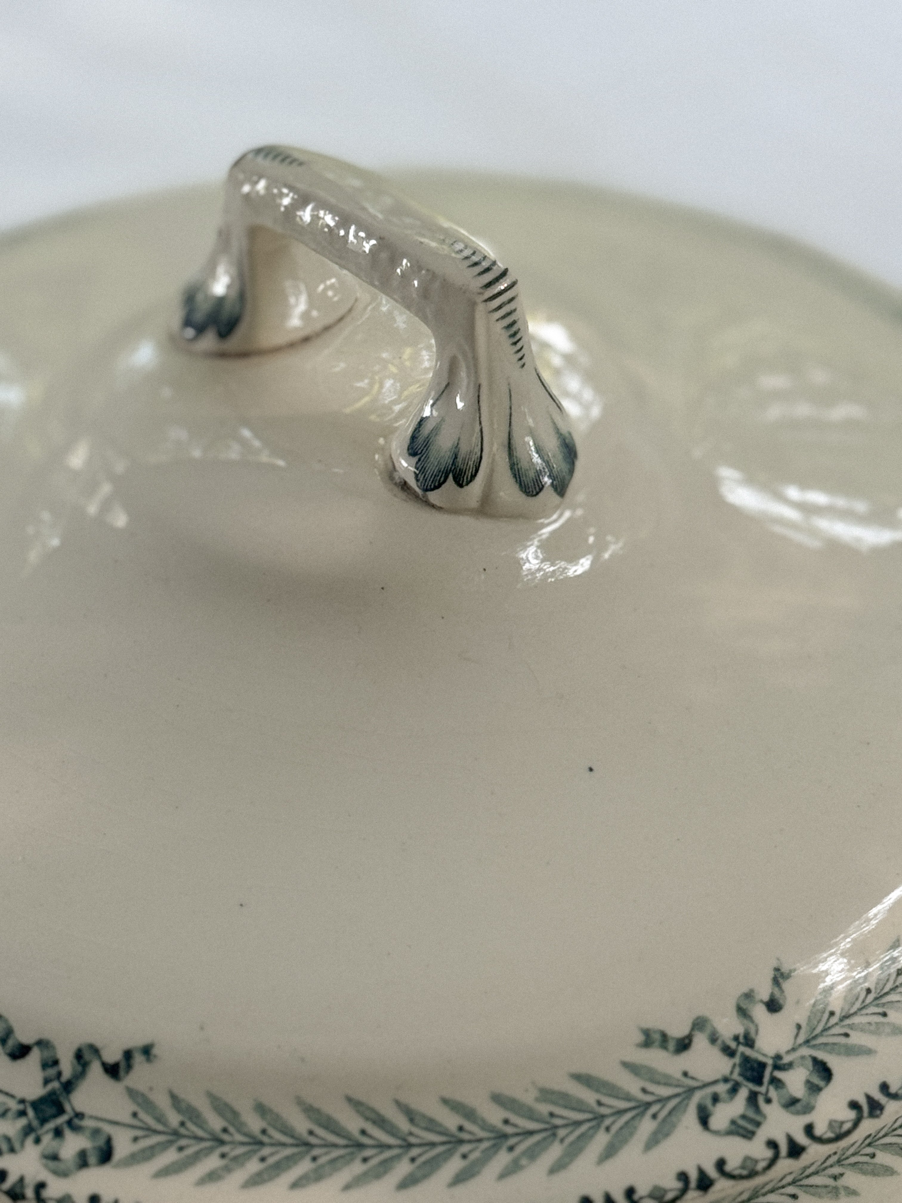 Antique French Transferware Soupière, Chinon Pattern, Choisy-le-Roi