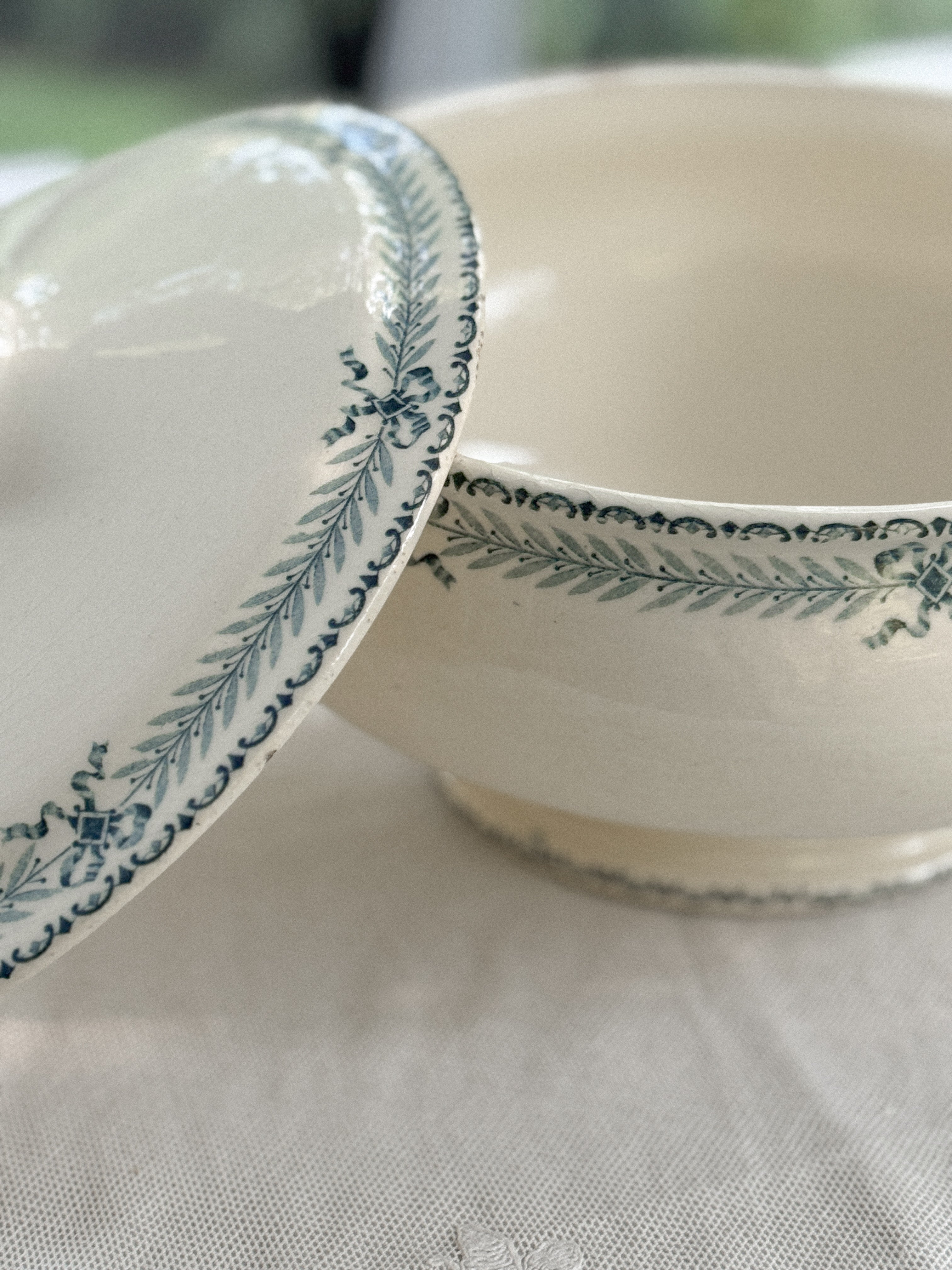 Antique French Transferware Soupière, Chinon Pattern, Choisy-le-Roi