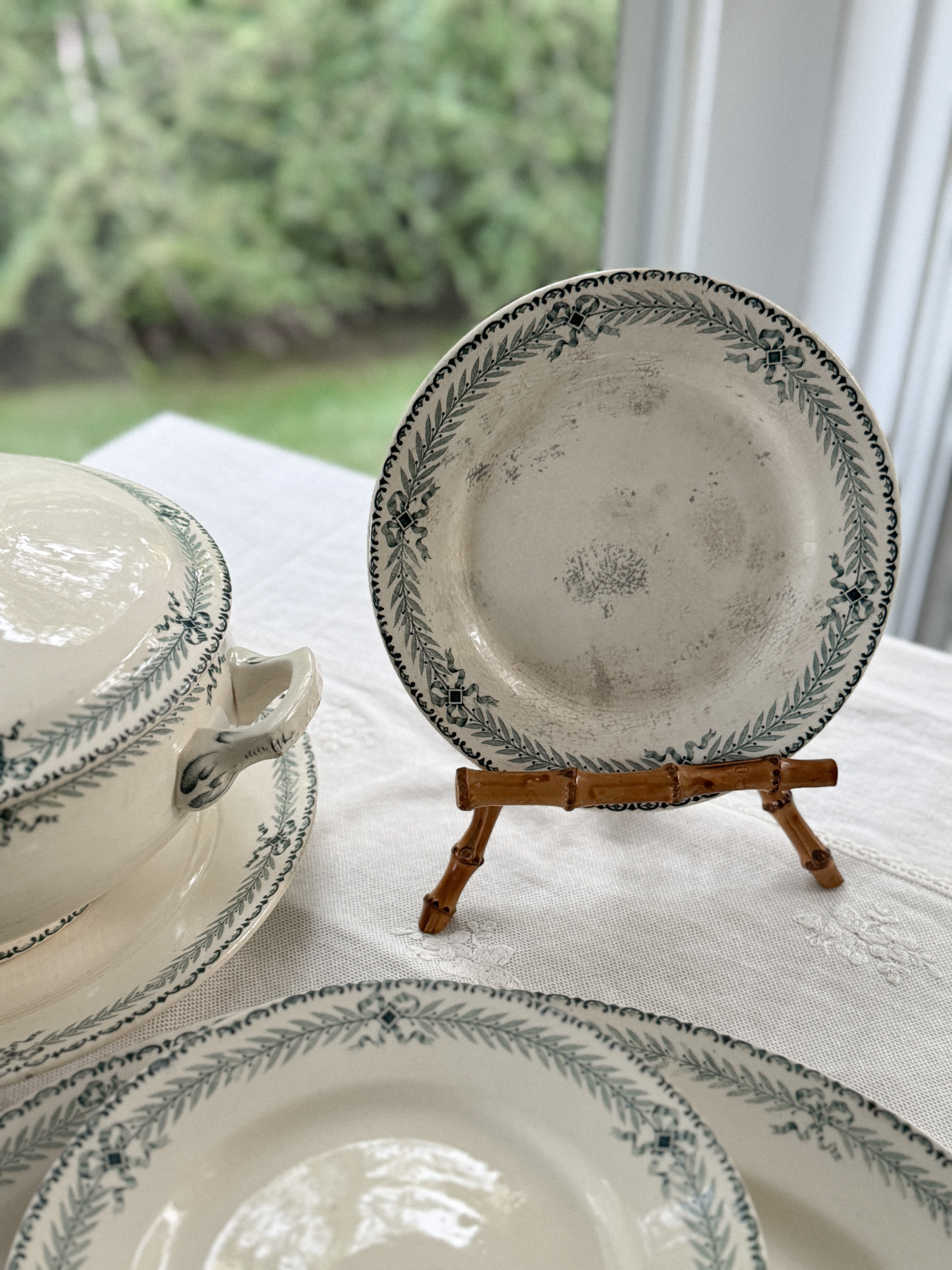 Antique French Transferware Plate, Chinon Pattern, Choisy-le-Roi