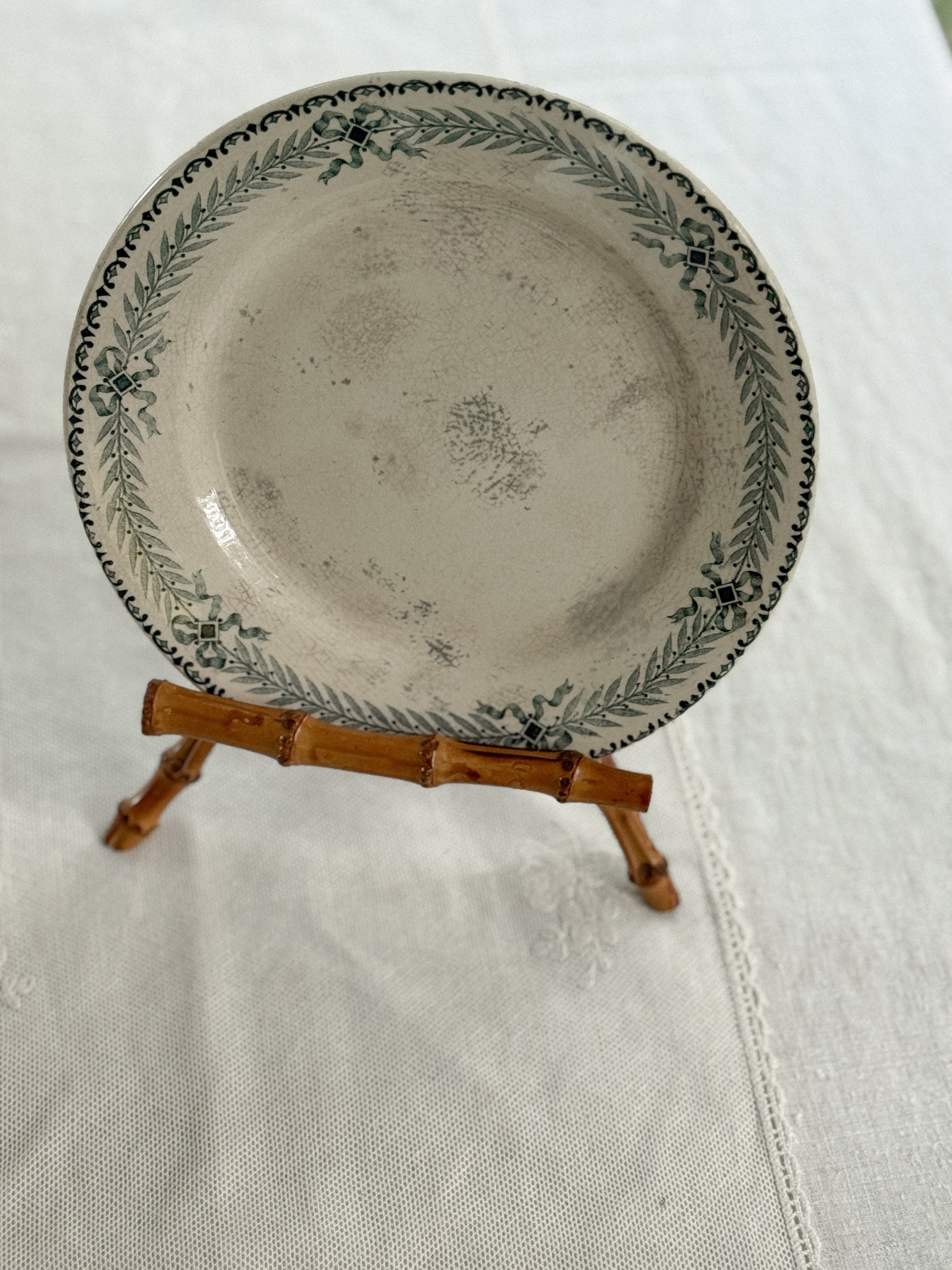 Antique French Transferware Plate, Chinon Pattern, Choisy-le-Roi