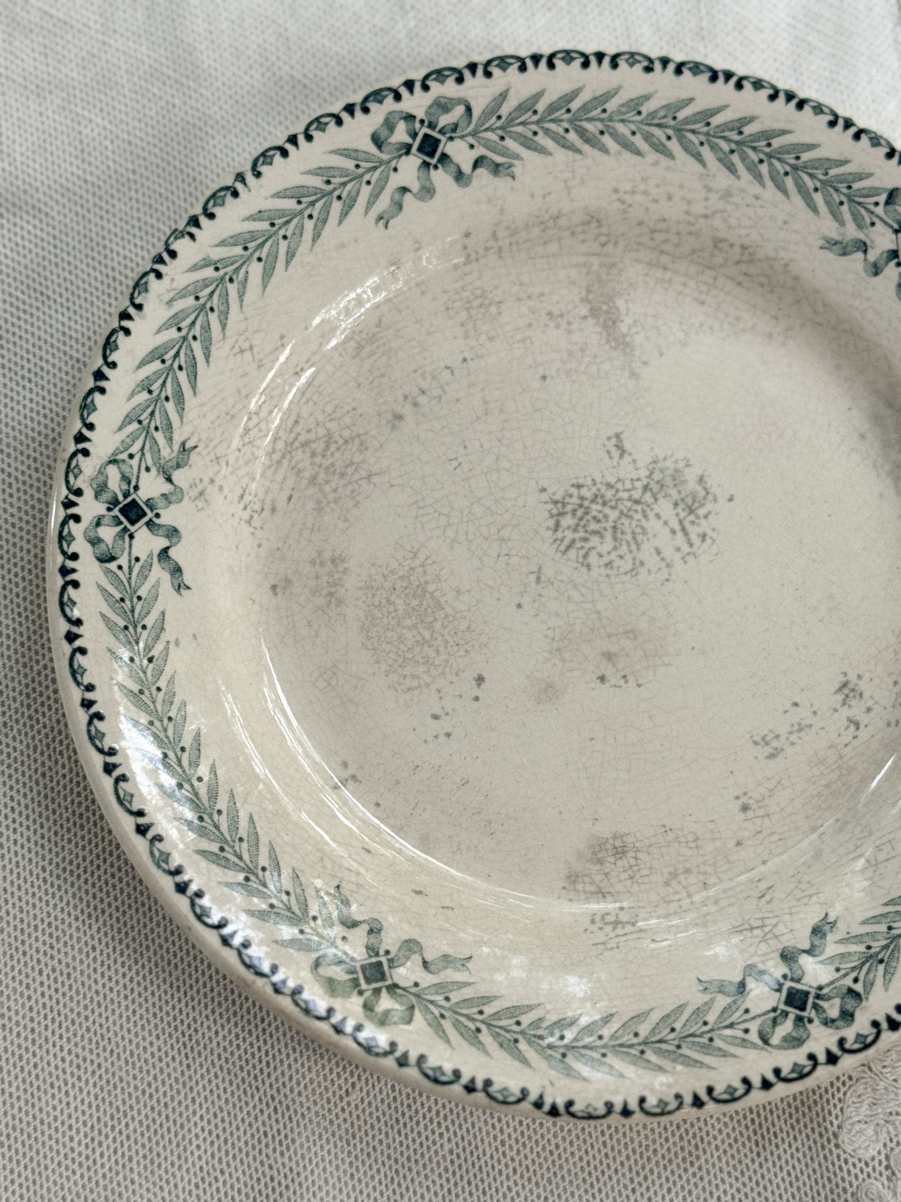 Antique French Transferware Plate, Chinon Pattern, Choisy-le-Roi