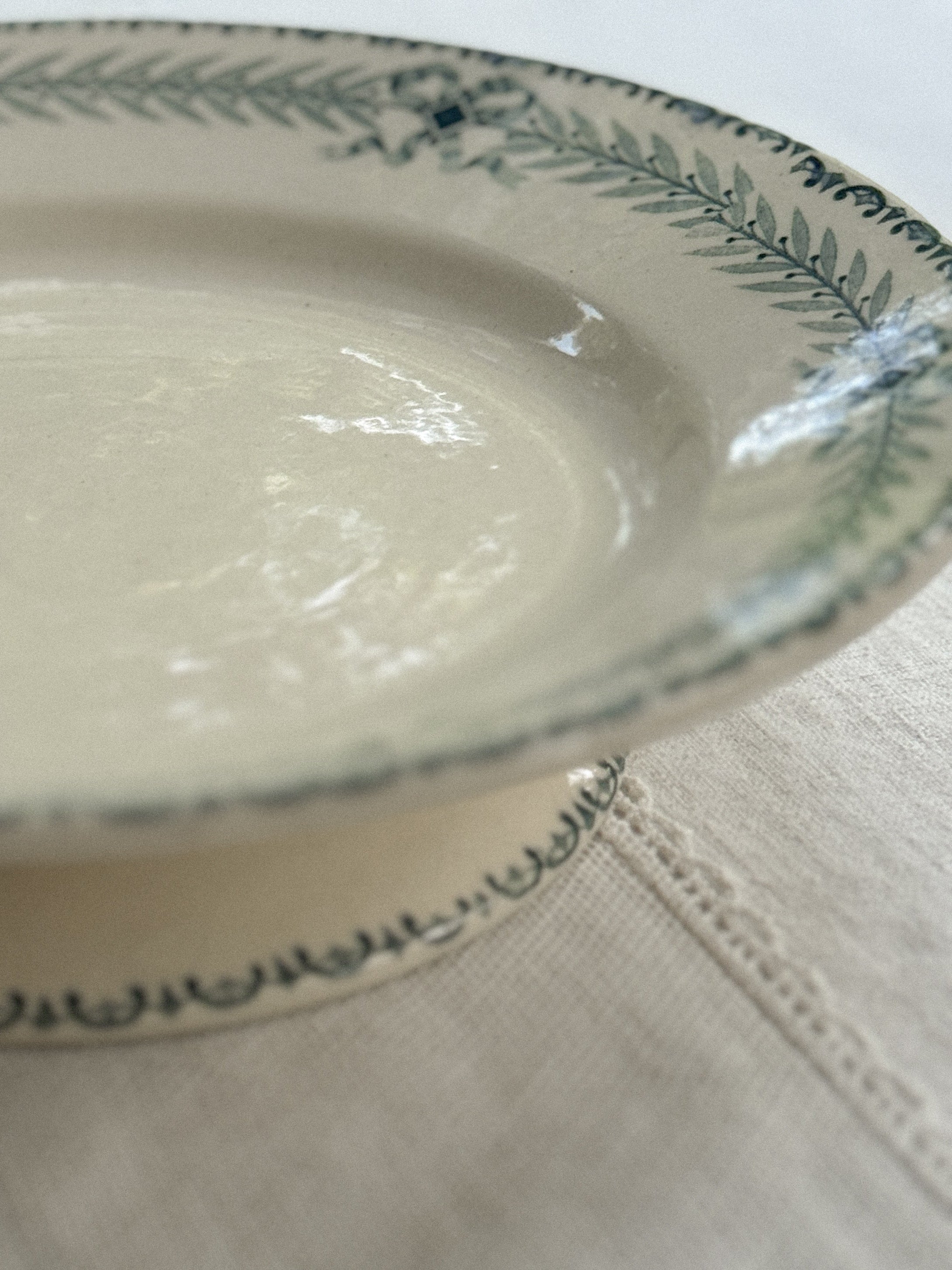 Antique French Transferware Cake Stand, Chinon Pattern, Choisy-le-Roi
