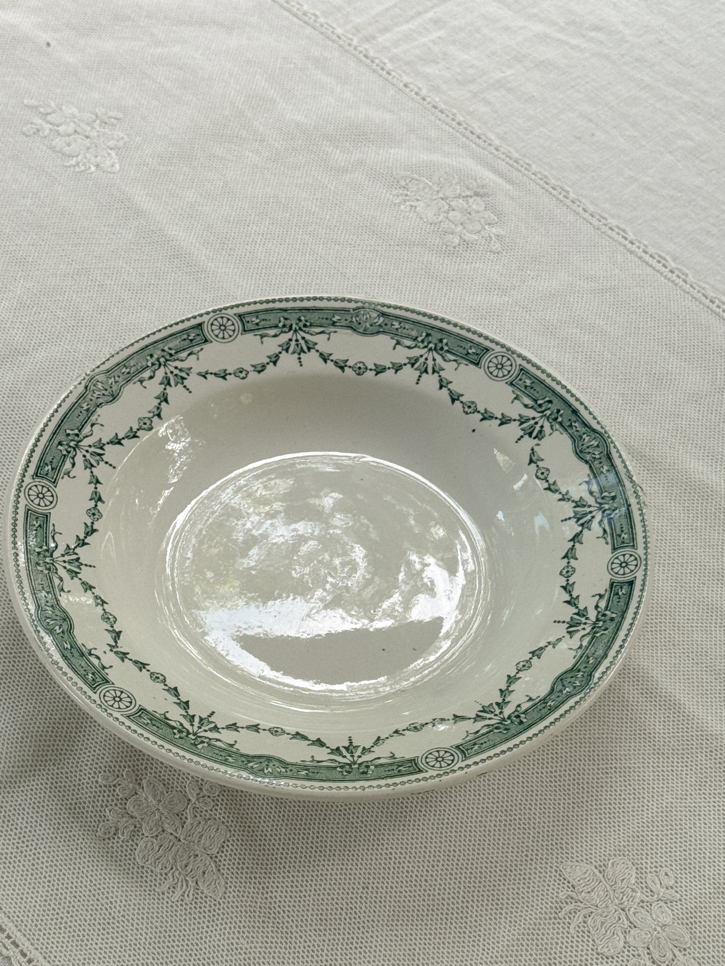 Antique French Soup Plate, Provence, Moulin des Loups & Hamage