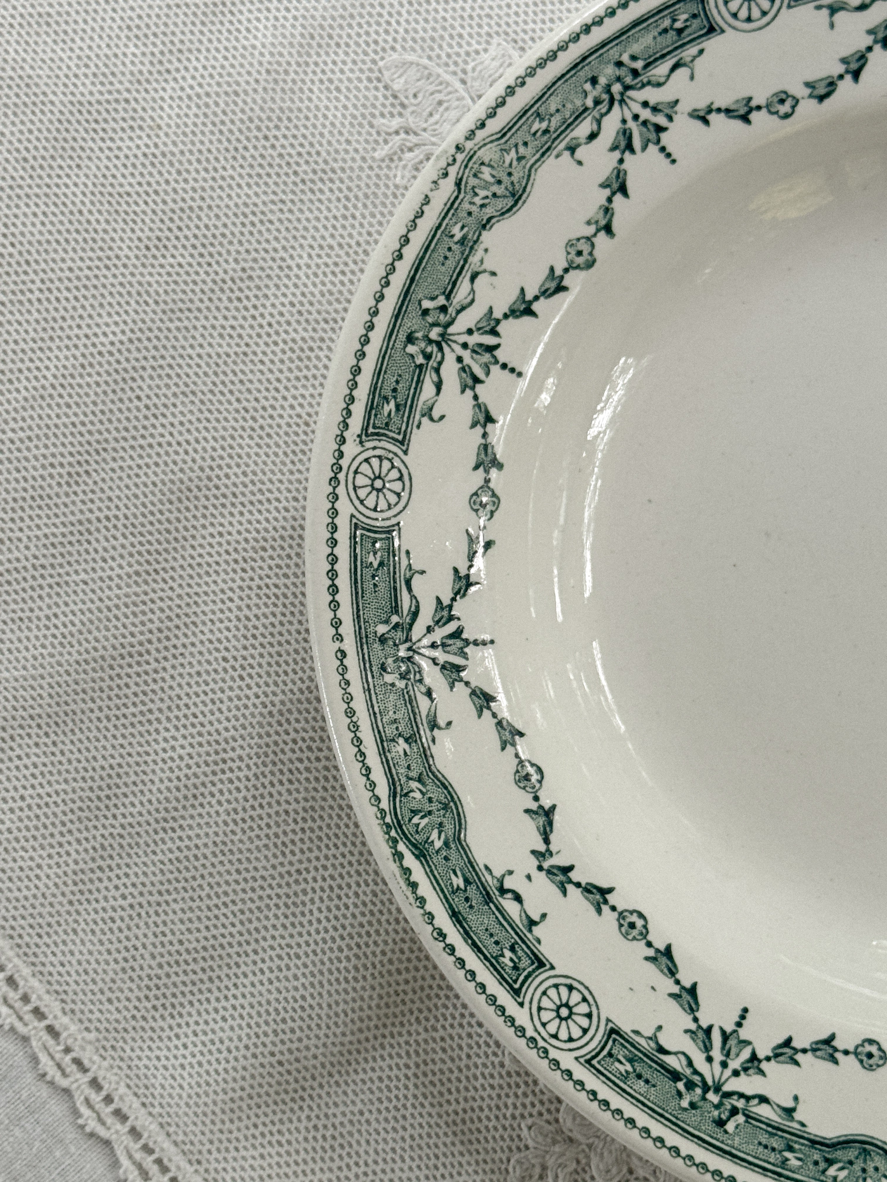 Antique French Soup Plate, Provence, Moulin des Loups & Hamage