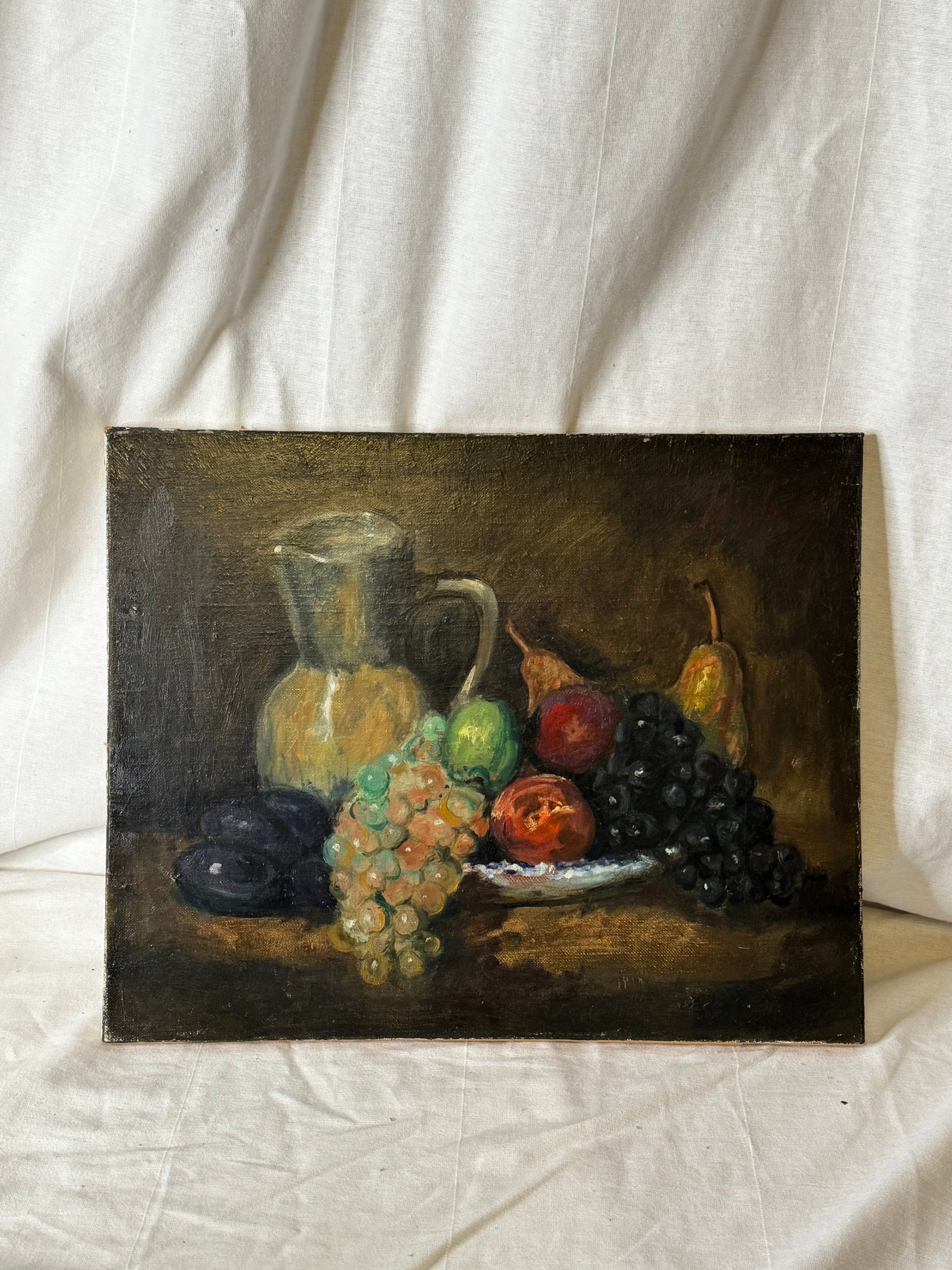 Vintage French still life, listed artist