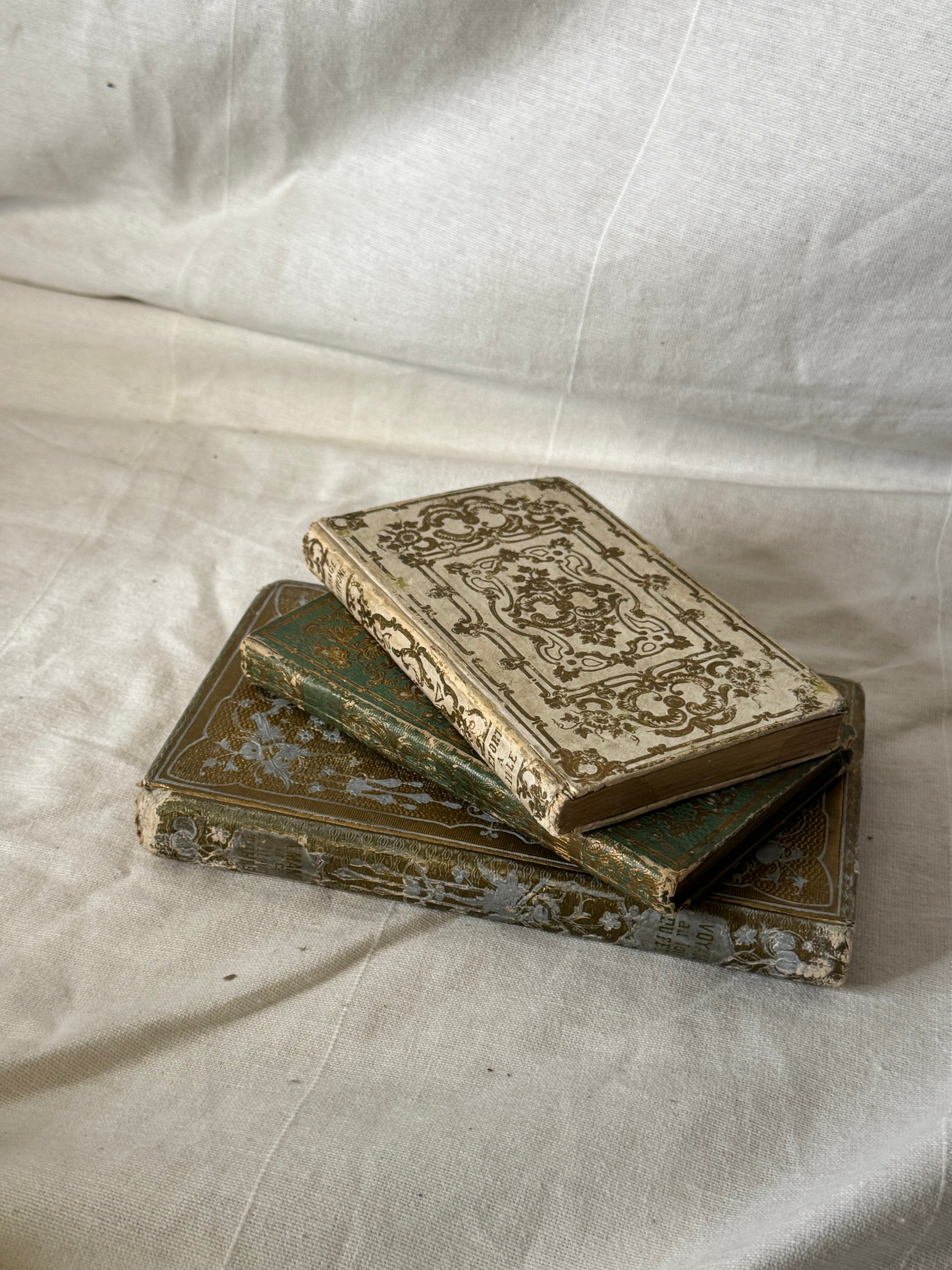 19th c Cartonnage Book Set of 3