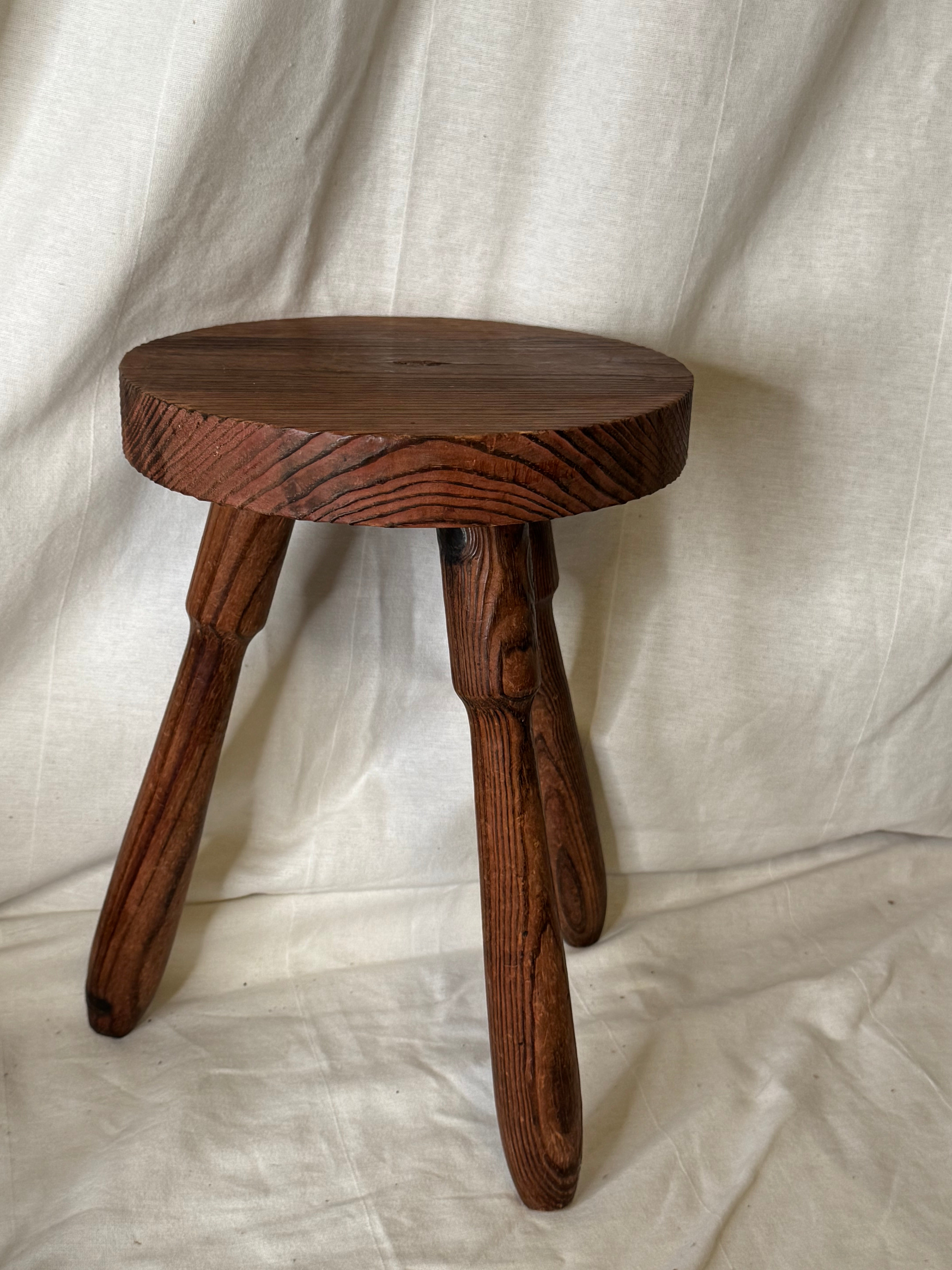 vintage French wooden stool